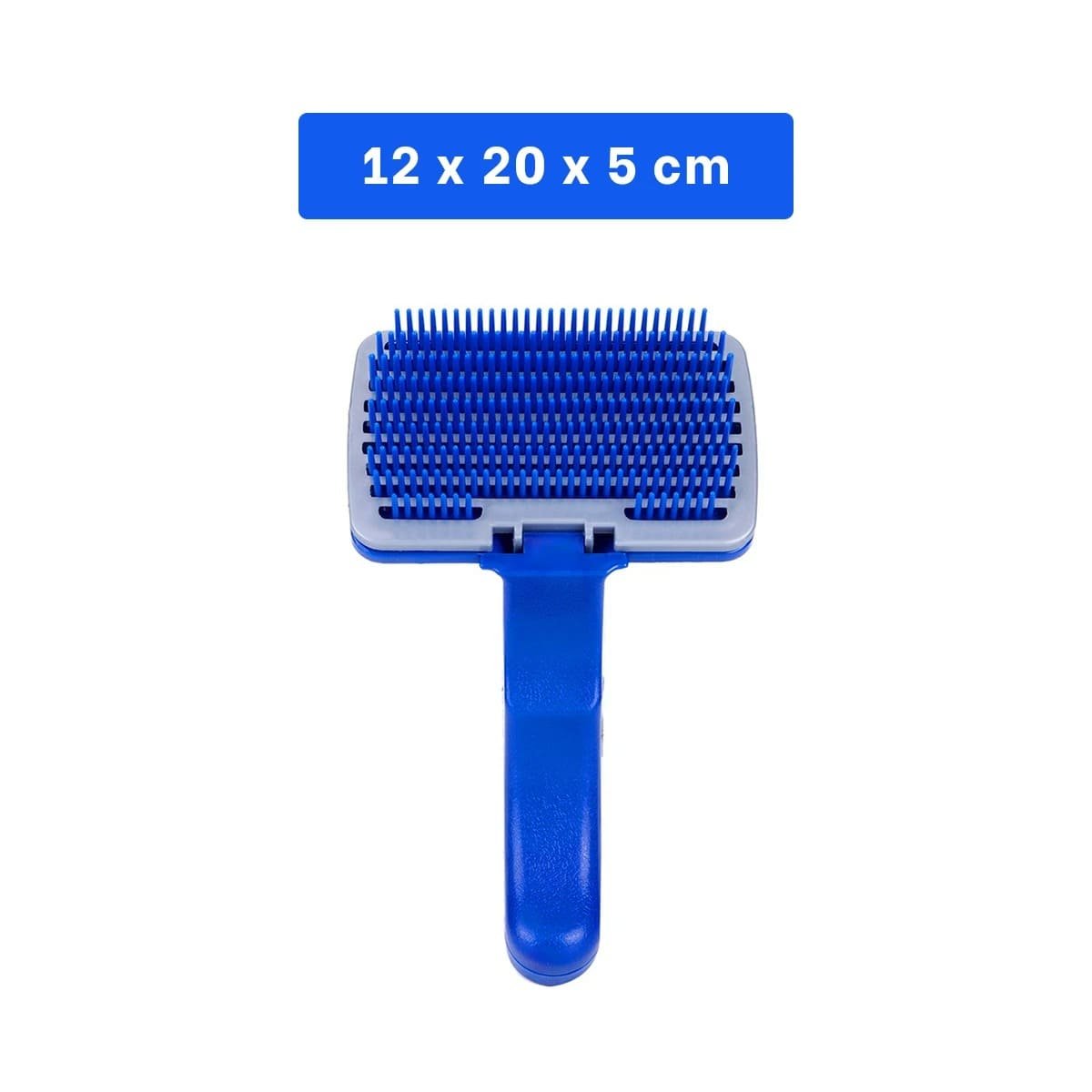 PACK12 DESENREDADOR PARA PELO DE MASCOTAS CON BOTON DE AUTOLIMPIEZA PLASTICO AZUL - 4