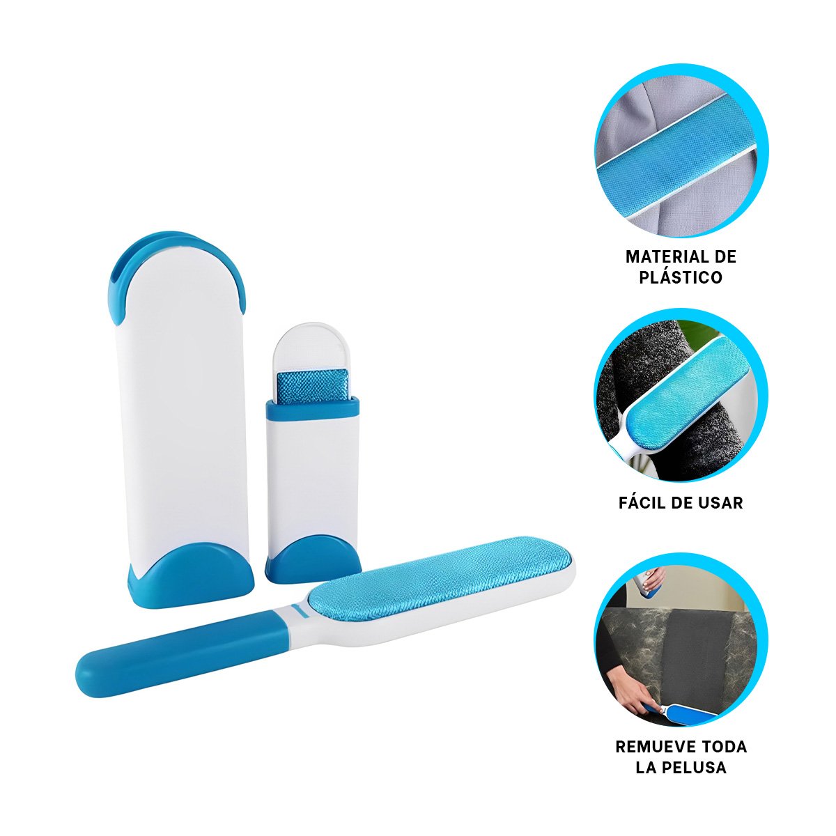 PACK6 PINCEL QUITA PELUSA CELESTE PARA MANTENER PRENDAS LIMPIAS Y SUAVES Y+REGALO STICKER - 2
