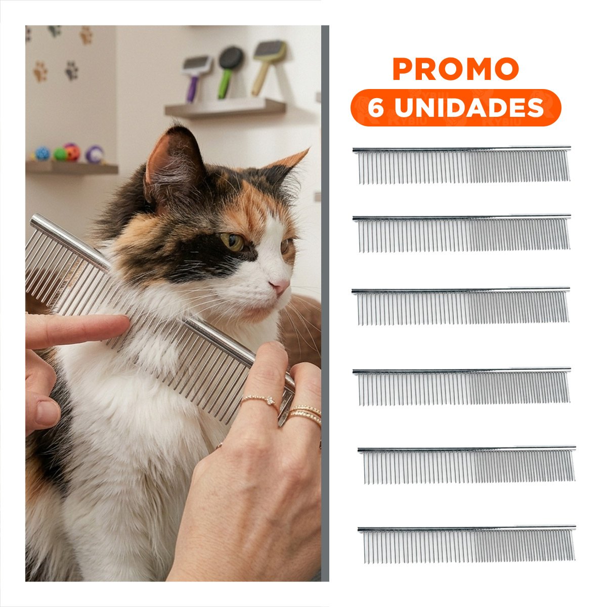 PACK6 ACCESORIO PRACTICO PARA USO DIARIO EN MASCOTA PLATEADO - 1