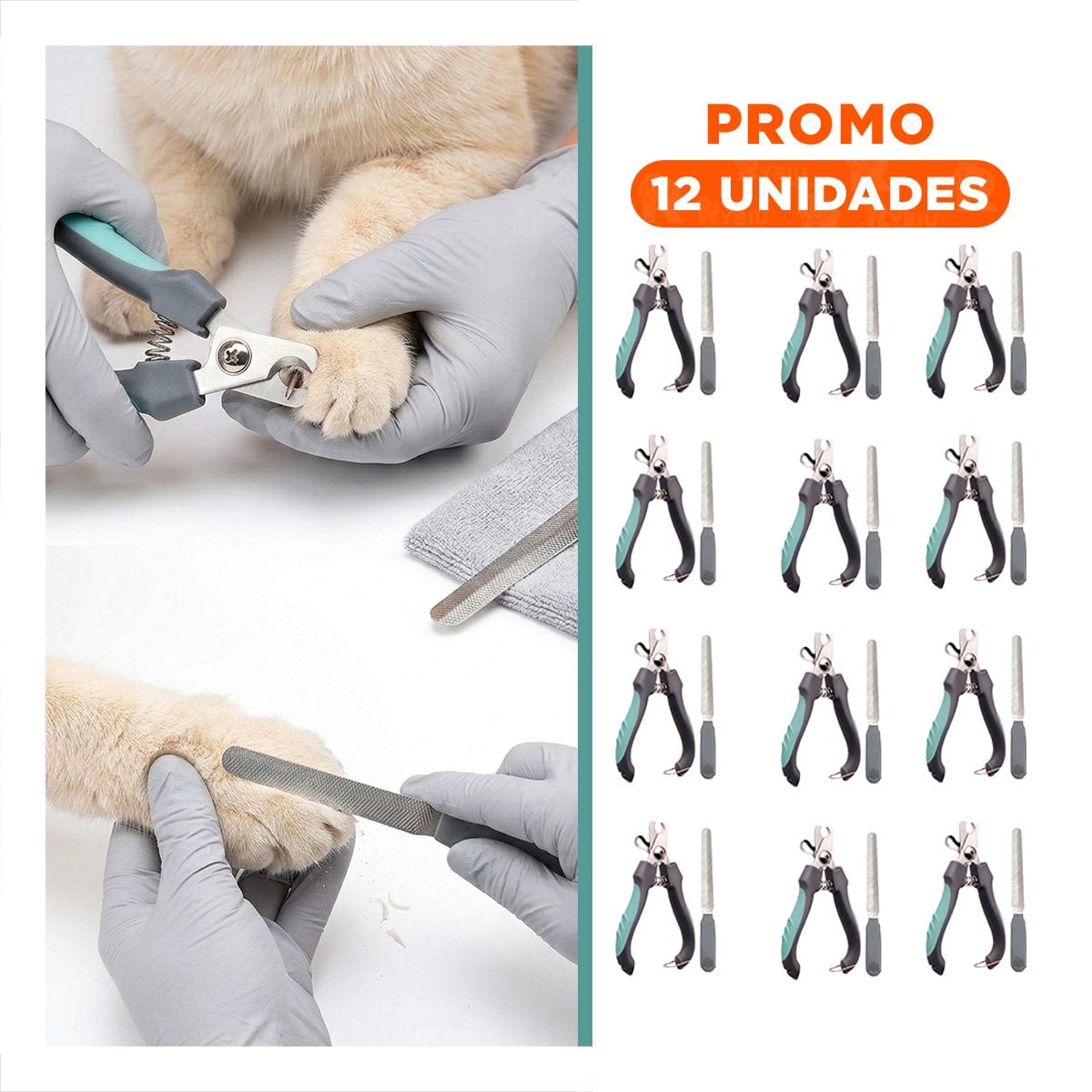 PACK12 ACCESORIO COMPACTO VERDE PARA UNAS MASCOTA GRANDE Y+REGALO STICKER - 1