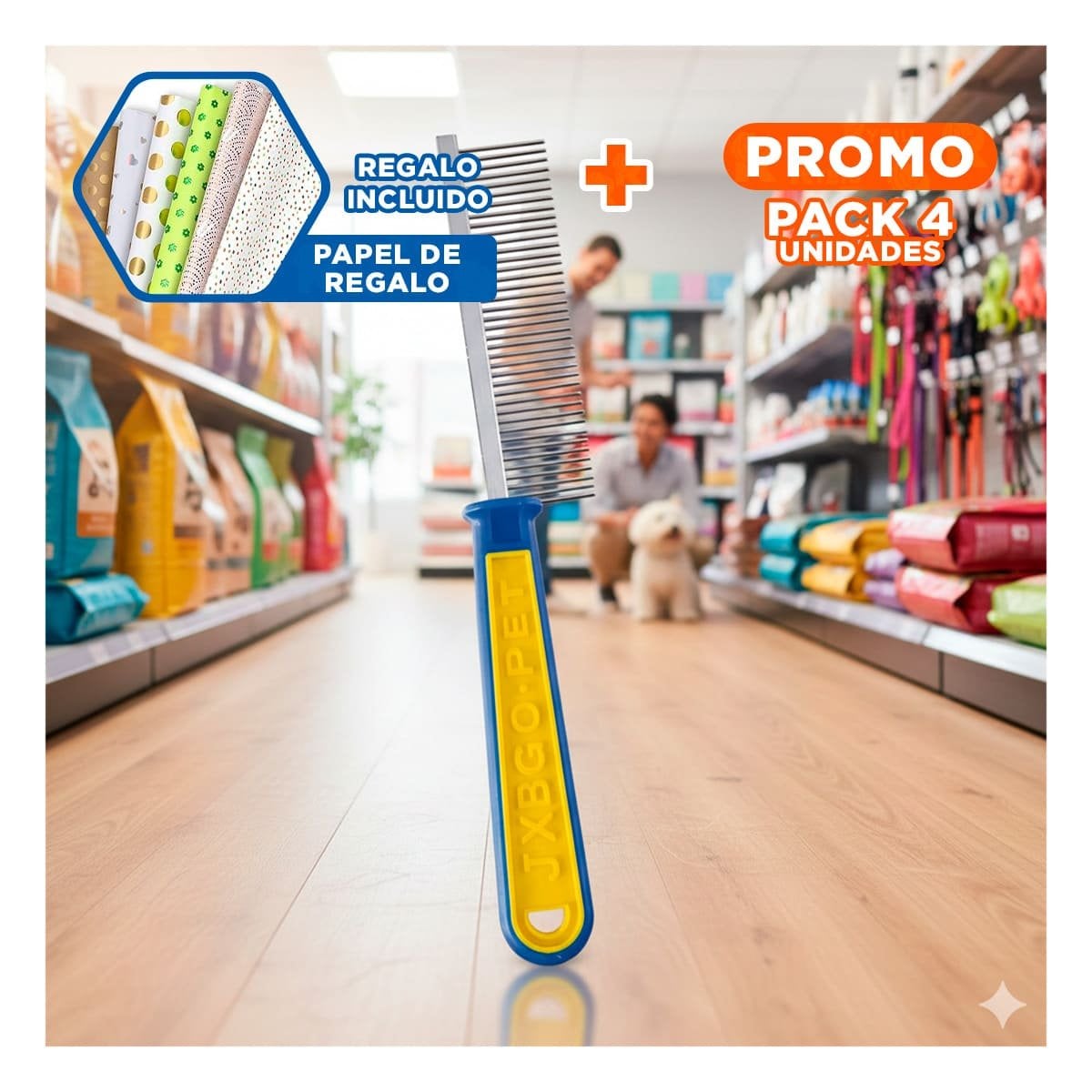 PACK4 INSTRUMENTO PROFESIONAL PARA GROOMING DE PERROS Y+PAPEL REGALO - 1