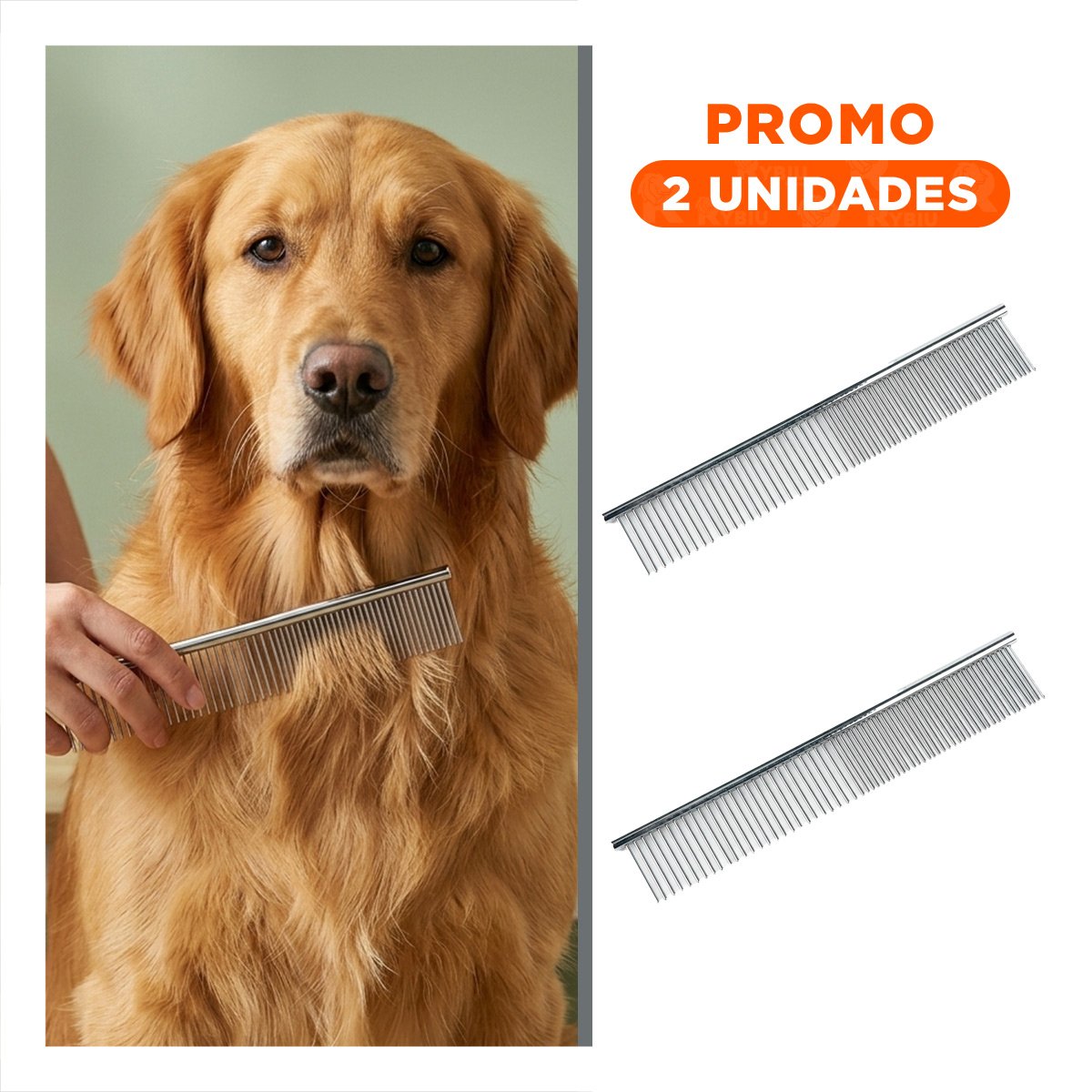 PACK2 HERRAMIENTA PROFESIONAL PARA GROOMING DE MASCOTA PLATEADO - 1