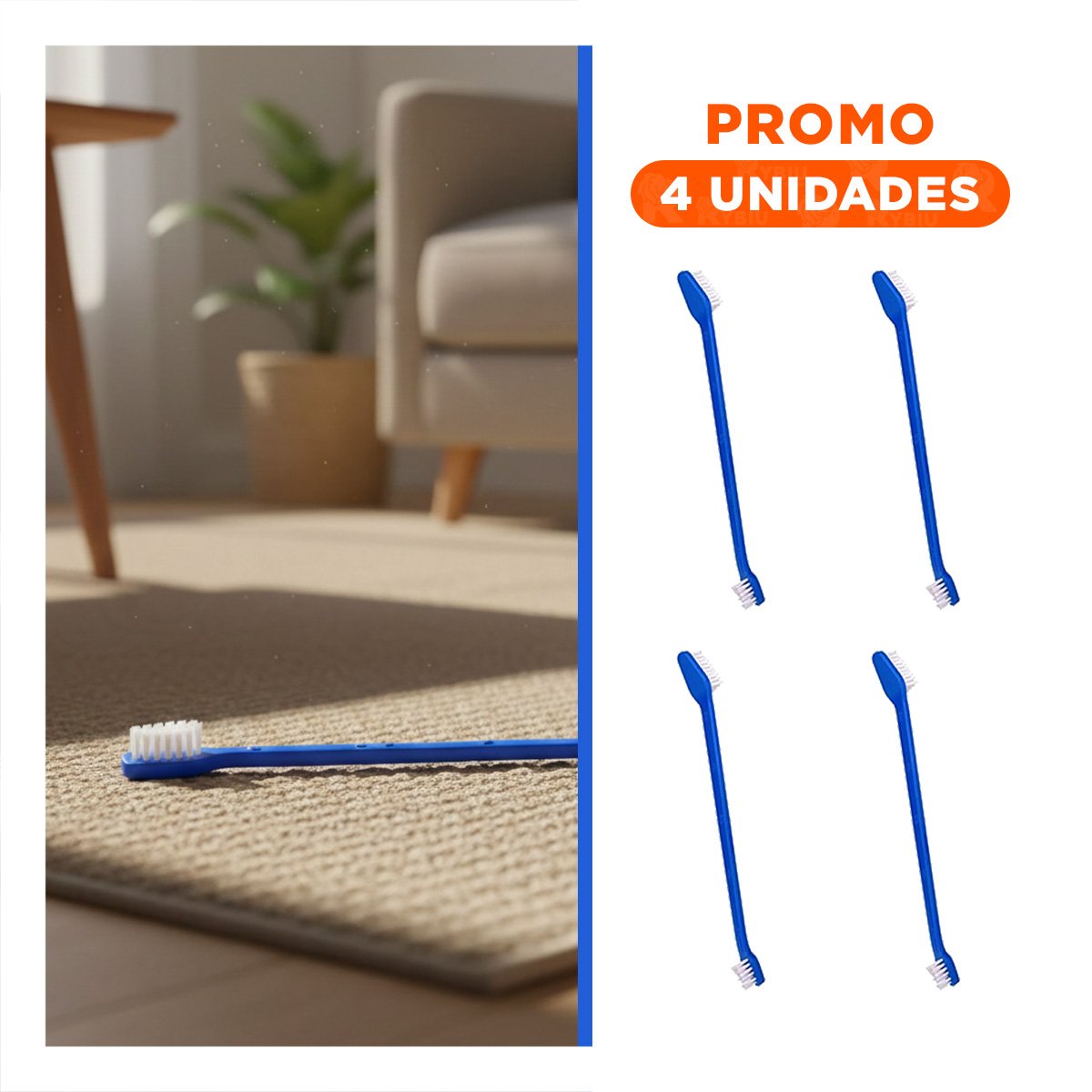 PACK4 EQUIPO DE LIMPIEZA MASCOTAS 3 CEPILLOS CUIDA DIENTES Y ENCIAS Y+REGALO STICKER - 1