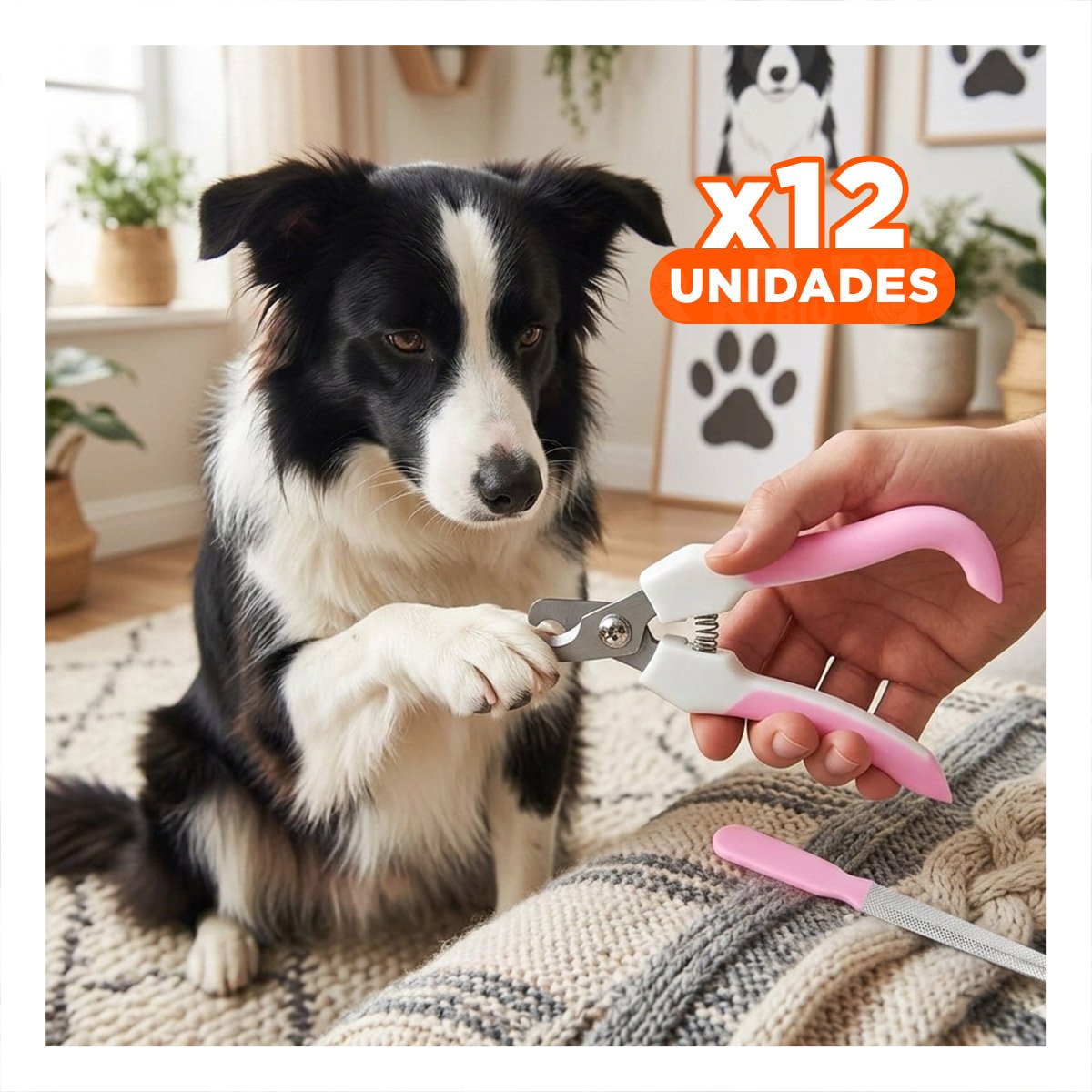 PACK12 CORTA UÑAS PET ROSADO GRANDE CON POTENCIA PARA MUCHA FUERZA - 1