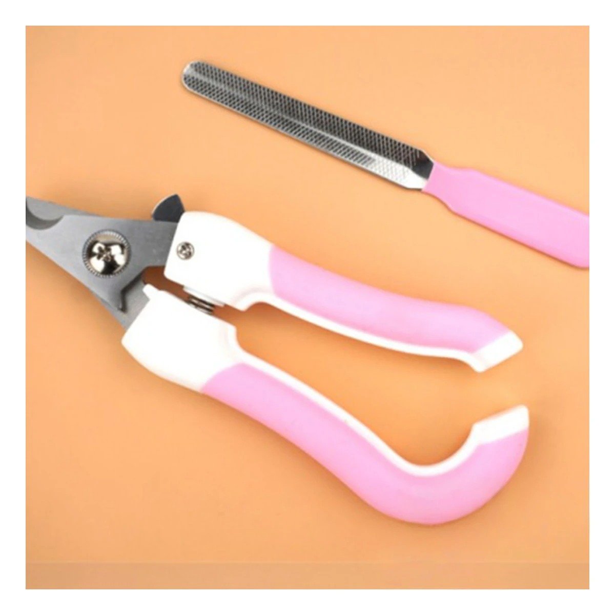 PACK2 CORTA UÑAS PET ROSADO GRANDE DE TACTO SUAVE PARA SUS MANOS Y+PAPEL REGALO - 2
