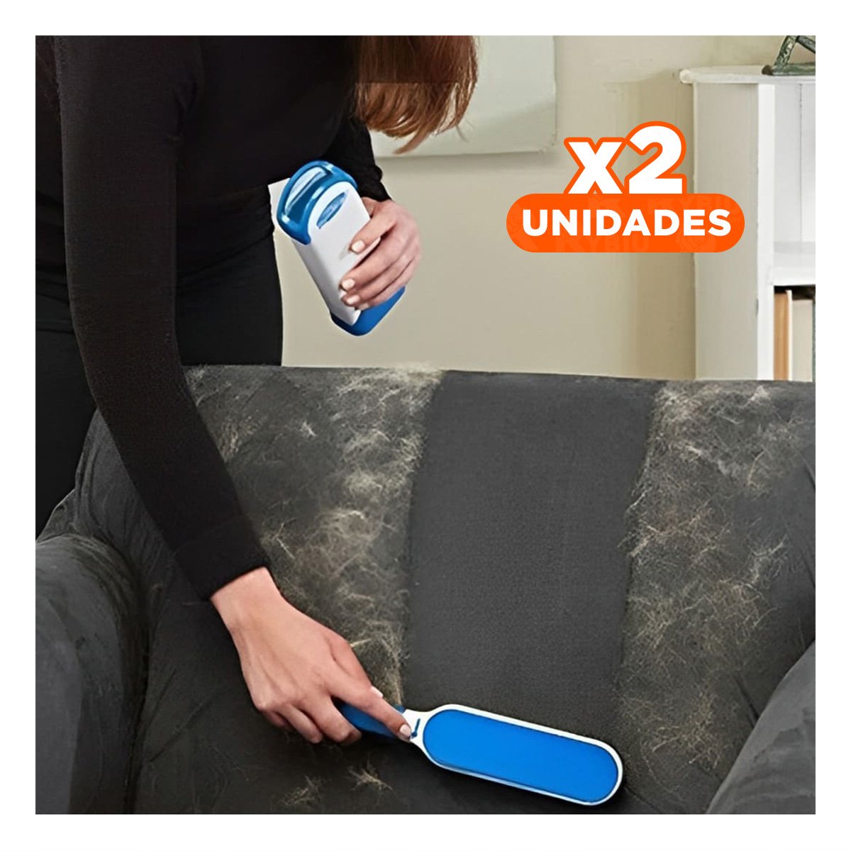 PACK2 UTENSILIO REMOVEDOR DE PELUSA CELESTE PARA USO DIARIO EN CASA Y+REGALO STICKER - 1
