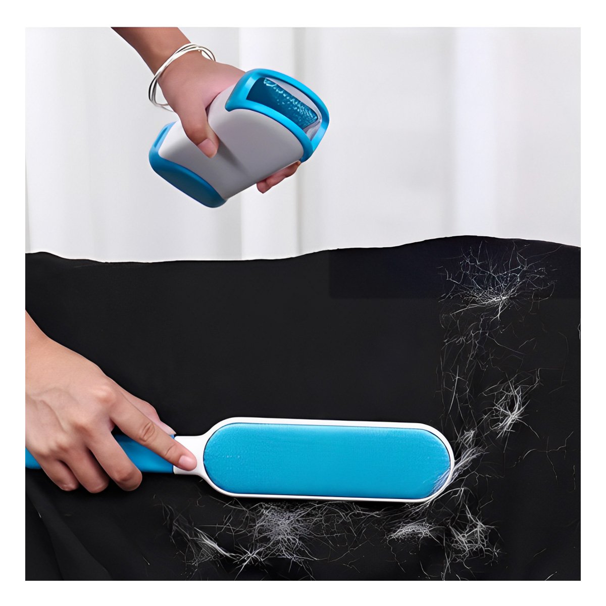 PACK2 UTENSILIO REMOVEDOR DE PELUSA CELESTE PARA USO DIARIO EN CASA Y+REGALO STICKER - 5