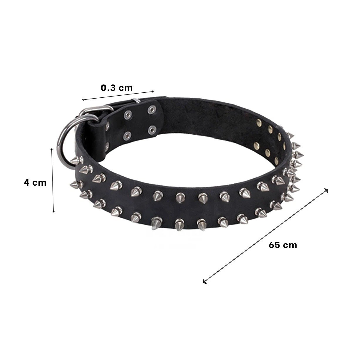 PACK4 COLLARIN NEGRO CON DETALLES EN PUAS TALLA L COMODO Y DURABLE Y+REGALO STICKER - 4
