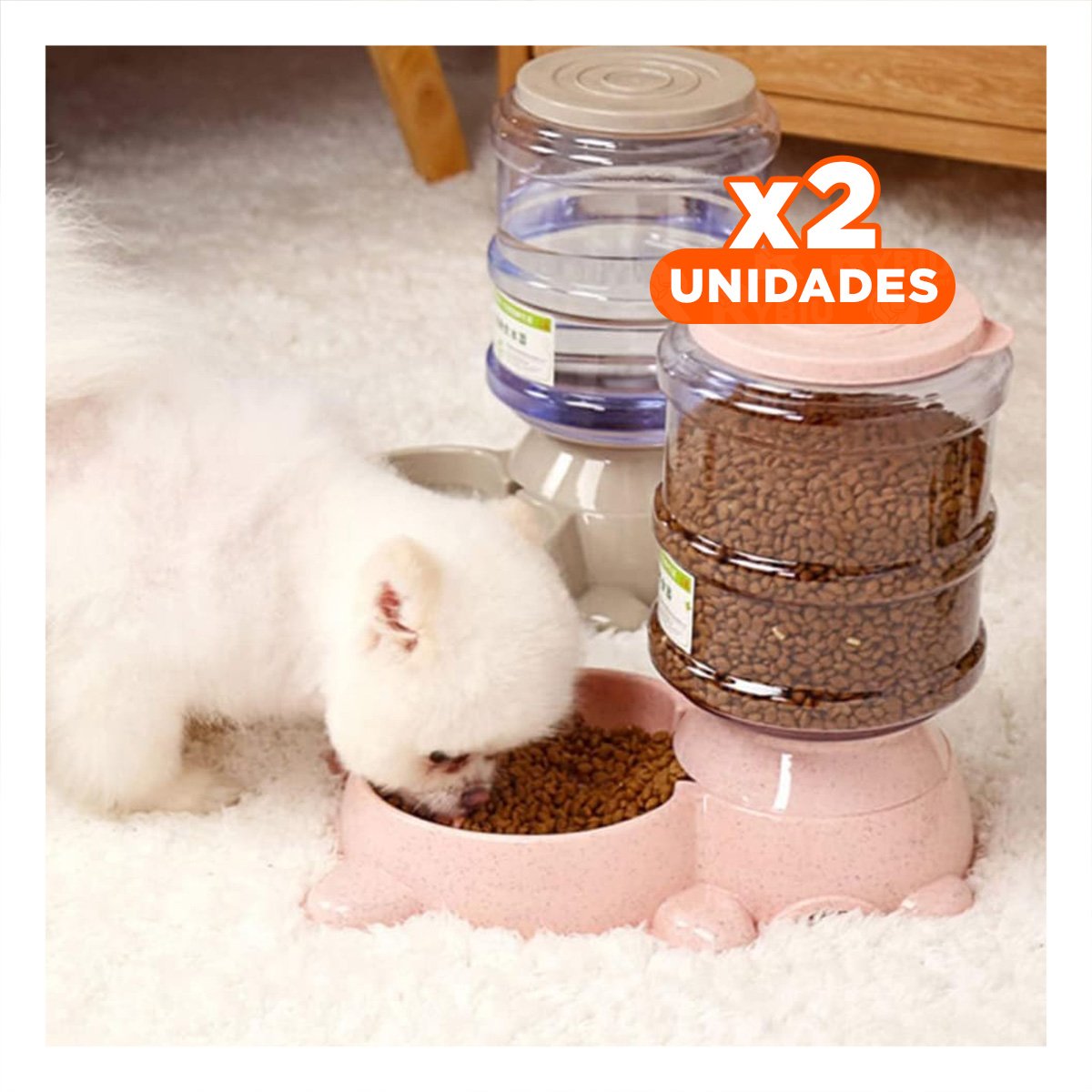 PACK2 FUENTE DOBLE CON BIDON ROSADO, COMODA Y RESISTENTE Y+REGALO STICKER - 1