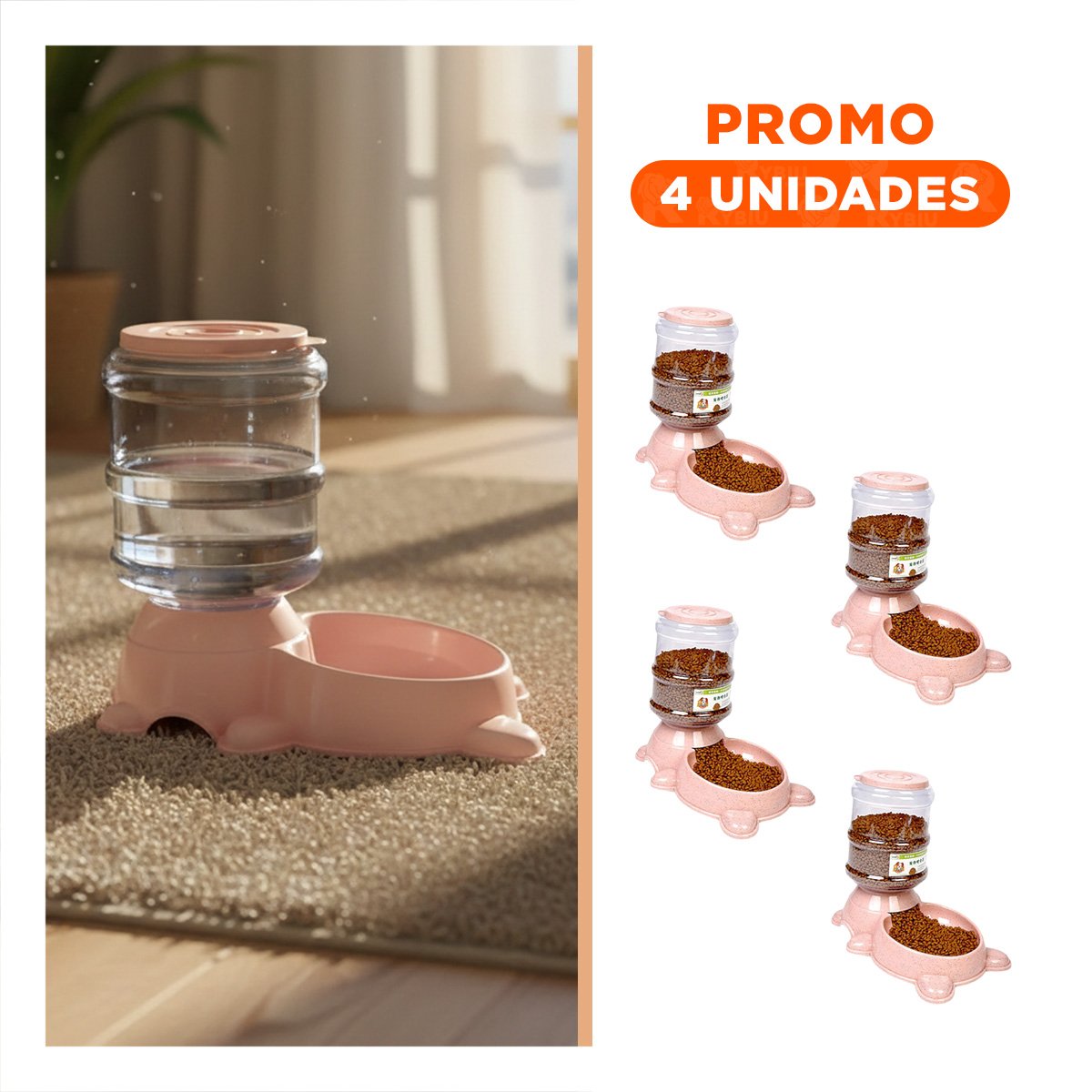 PACK4 UTENSILIO CIRCULAR CON BIDON ROSADO, COMODO Y DURADERO Y+REGALO STICKER - 1