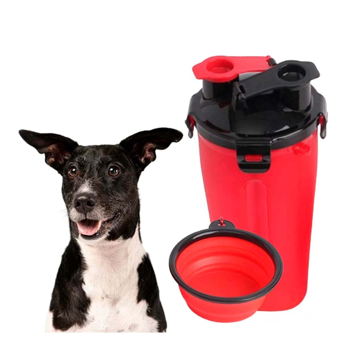 PACK4 TAZON COMPACTO DE VIAJE PARA MASCOTA ROJO Y+PAPEL REGALO - 3
