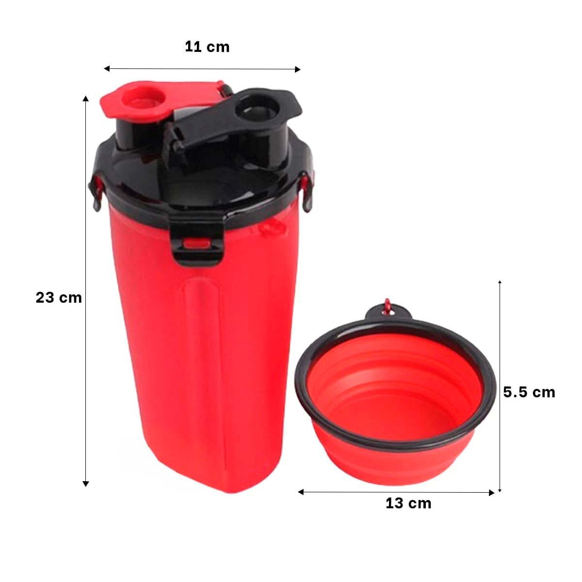 PACK4 TAZON COMPACTO DE VIAJE PARA MASCOTA ROJO Y+PAPEL REGALO - 4