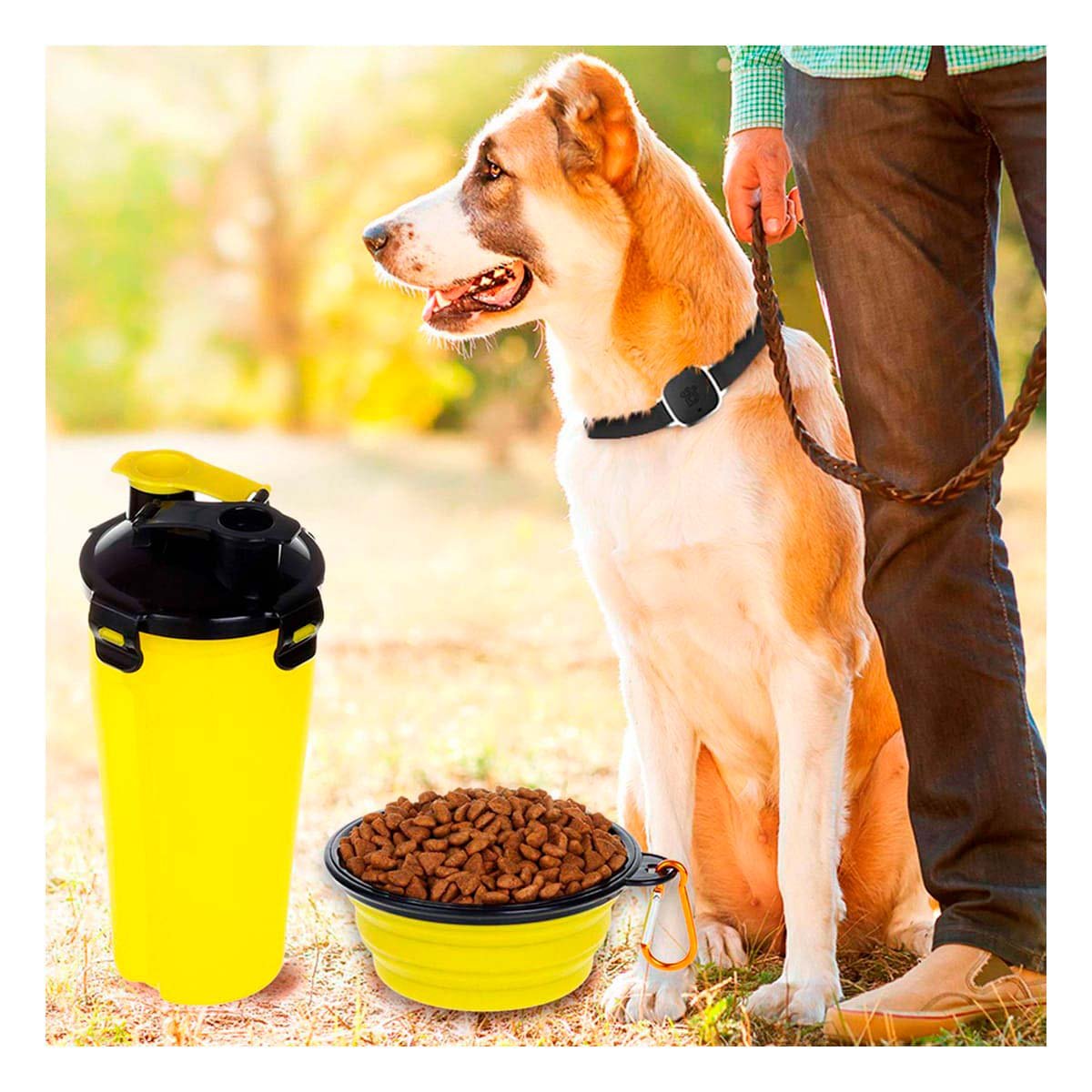 PACK12 PLATO DOBLE FUNCION PARA MASCOTA CON DEPOSITO AMARILLO - 3