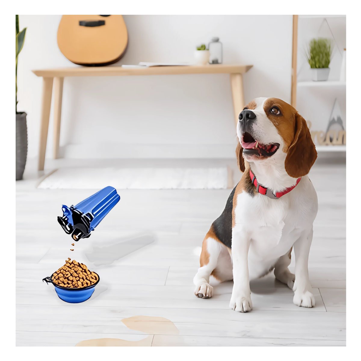 PACK6 PLATO PORTATIL CON BEBEDERO INTEGRADO PARA MASCOTA AZUL Y+REGALO STICKER - 3