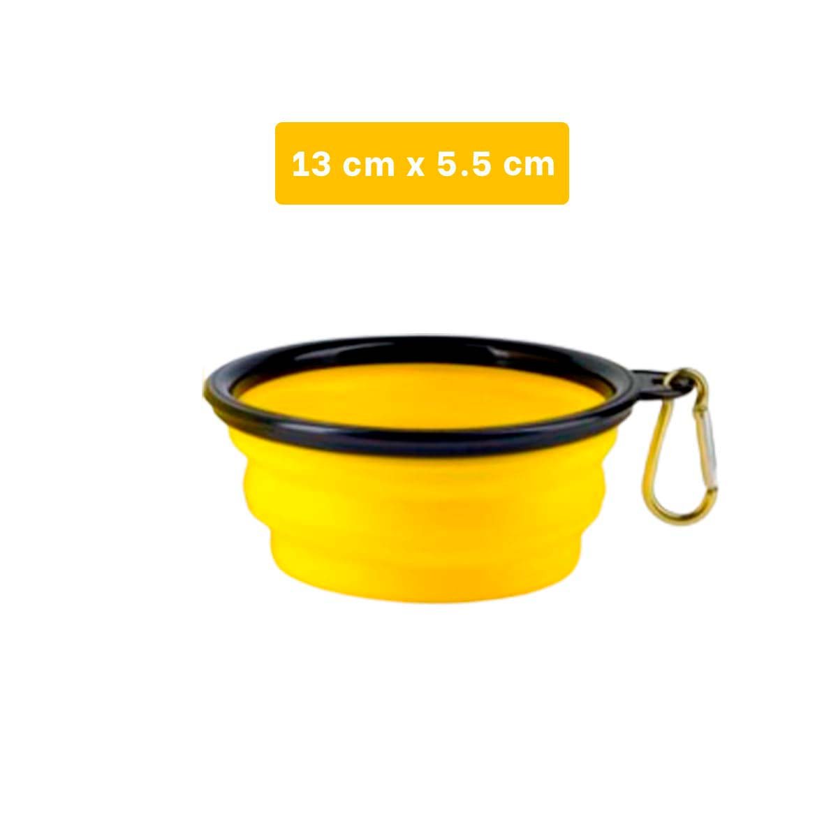 PACK2 RECIPIENTE COMPACTO PARA AGUA Y COMIDA AMARILLO Y+PAPEL REGALO - 4