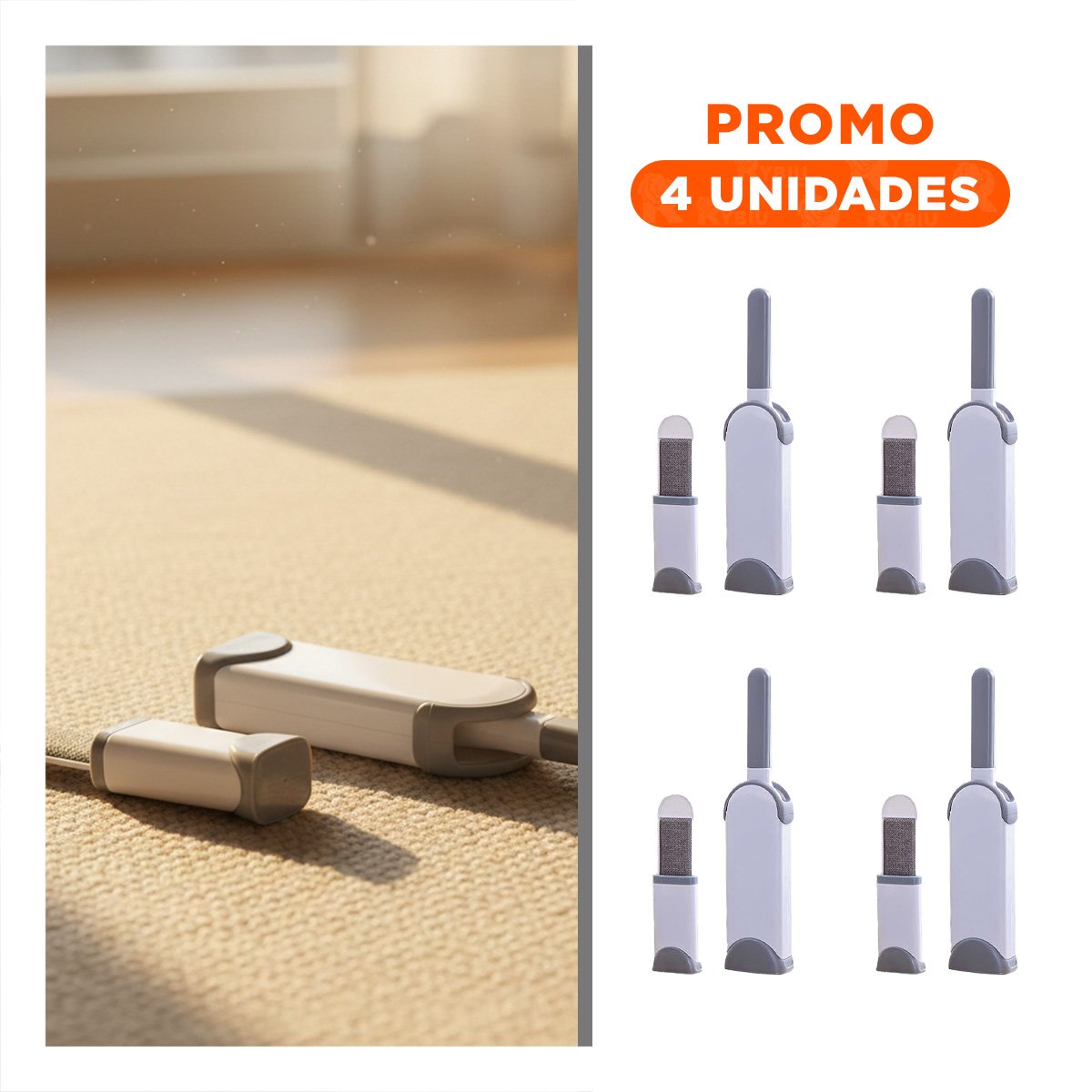 PACK4 RASTRILLO PRENDAS PLOMO GRANDE PARA TEXTILES Y ROPA LIMPIEZA RAPIDA Y+REGALO STICKER - 1