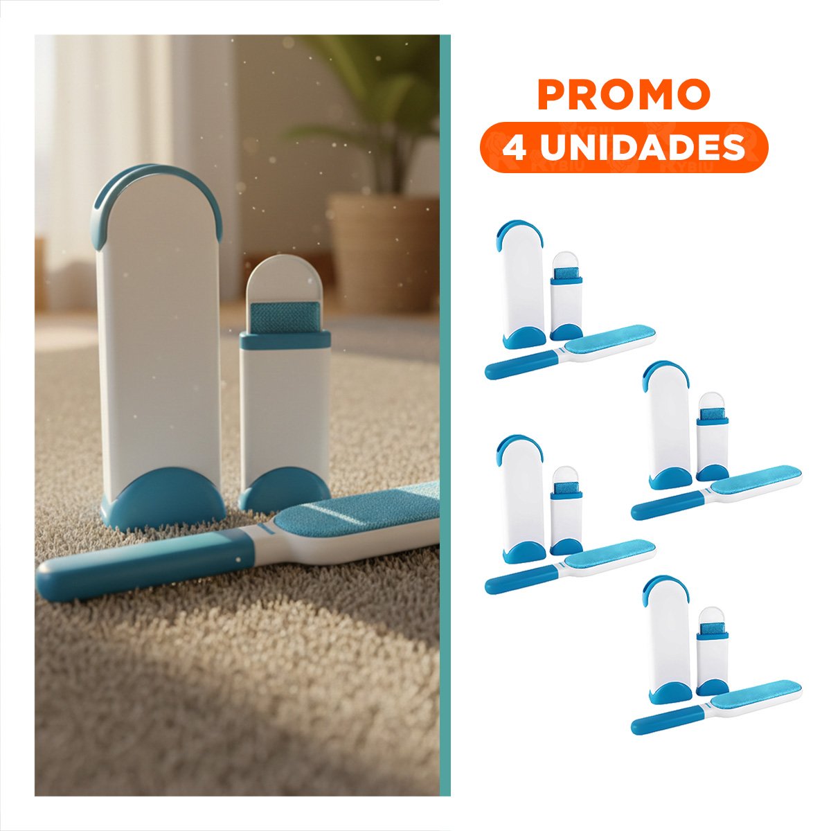 PACK4 ACCESORIO LIMPIA PELUSA CELESTE PARA MANTENER PRENDAS SUAVES Y+REGALO STICKER - 1