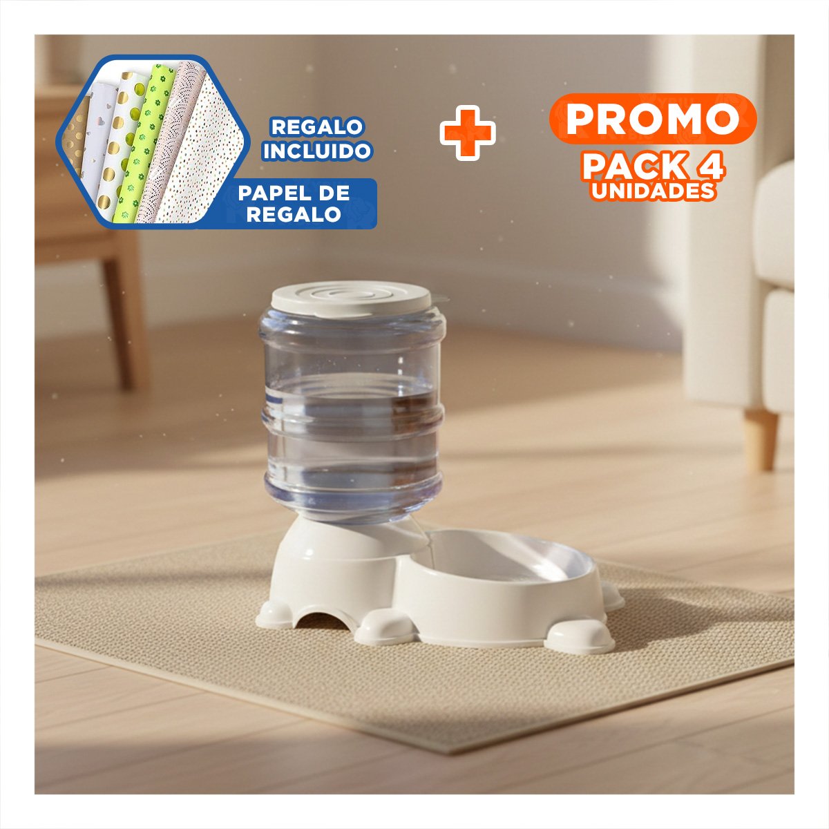 PACK4 FUENTE ANTIDESLIZANTE CON BIDON PLOMO, PRACTICA Y DURABLE Y+PAPEL REGALO - 1