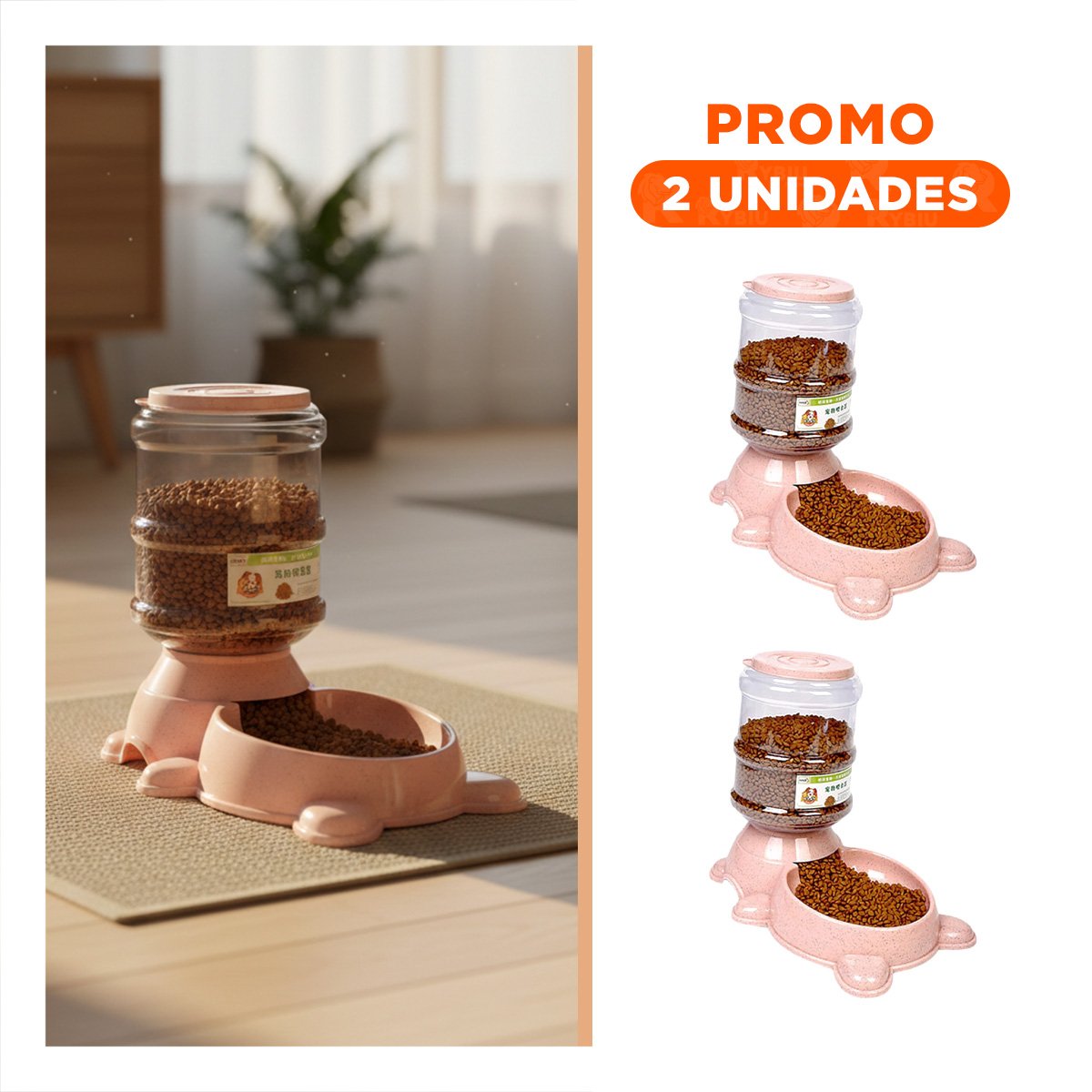 PACK2 FUENTE CIRCULAR CON BIDON ROSADO, AGUA LIMPIA Y FRESCA - 1