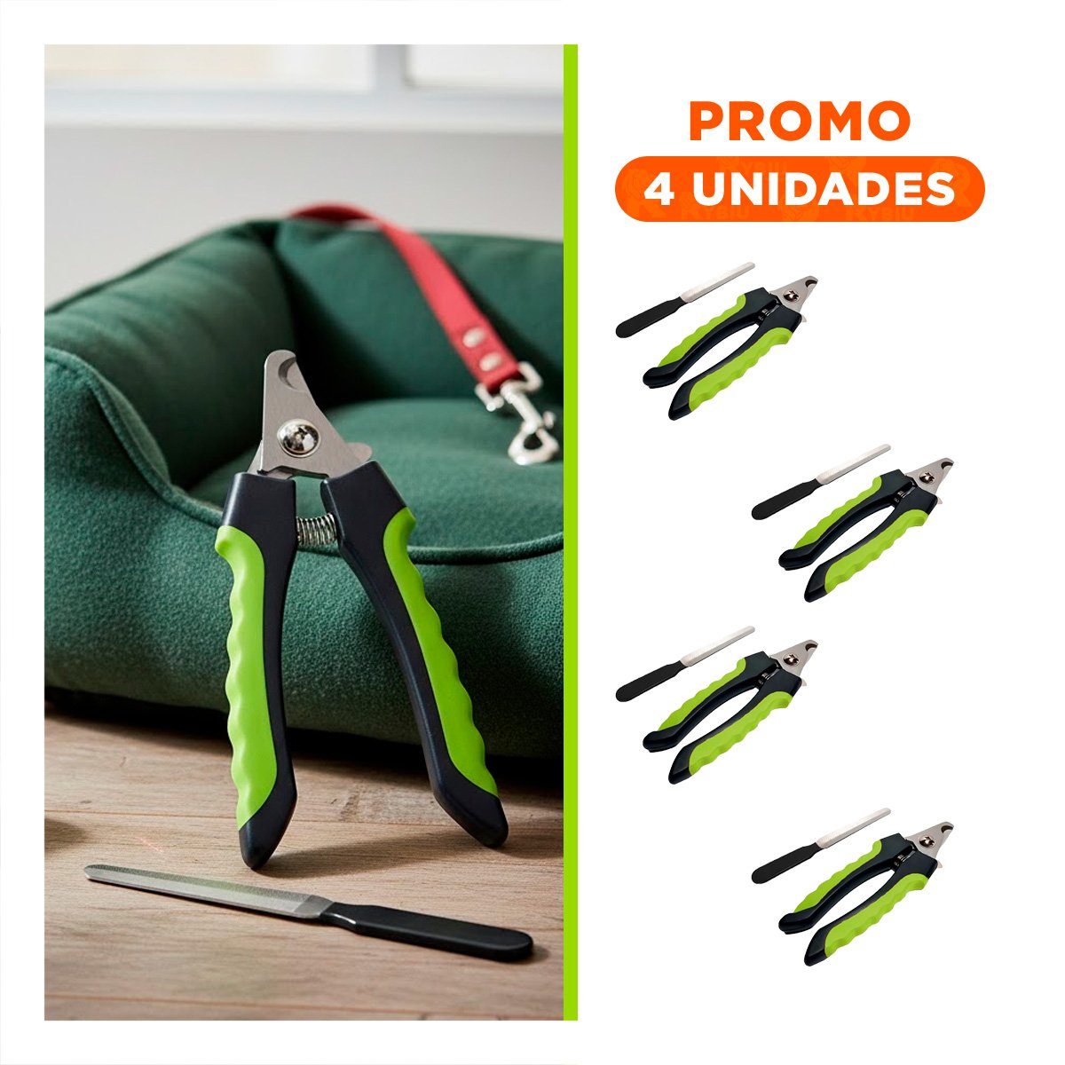 PACK4 CORTA UÑA PET VERDE TALLA L DE CALIDAD ROBUSTA PARA MASCOTAS GRANDES Y+REGALO STICKER - 1