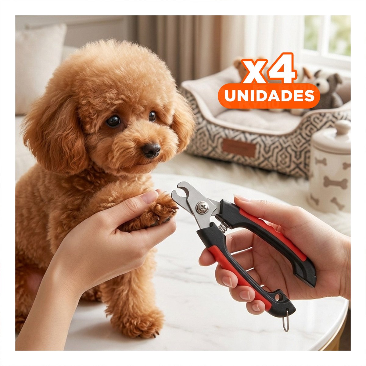 PACK4 HERRAMIENTA DE GROOMING CON ESTRUCTURA DE MUCHA FUERZA ROJO CHICO - 1