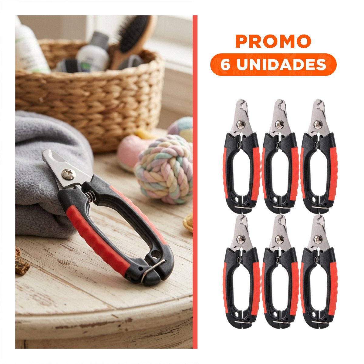 PACK6 SET DE PEDICURA PARA MASCOTAS PARA FOMENTAR MUCHA LIMPIEZA ROJO CHICO - 1