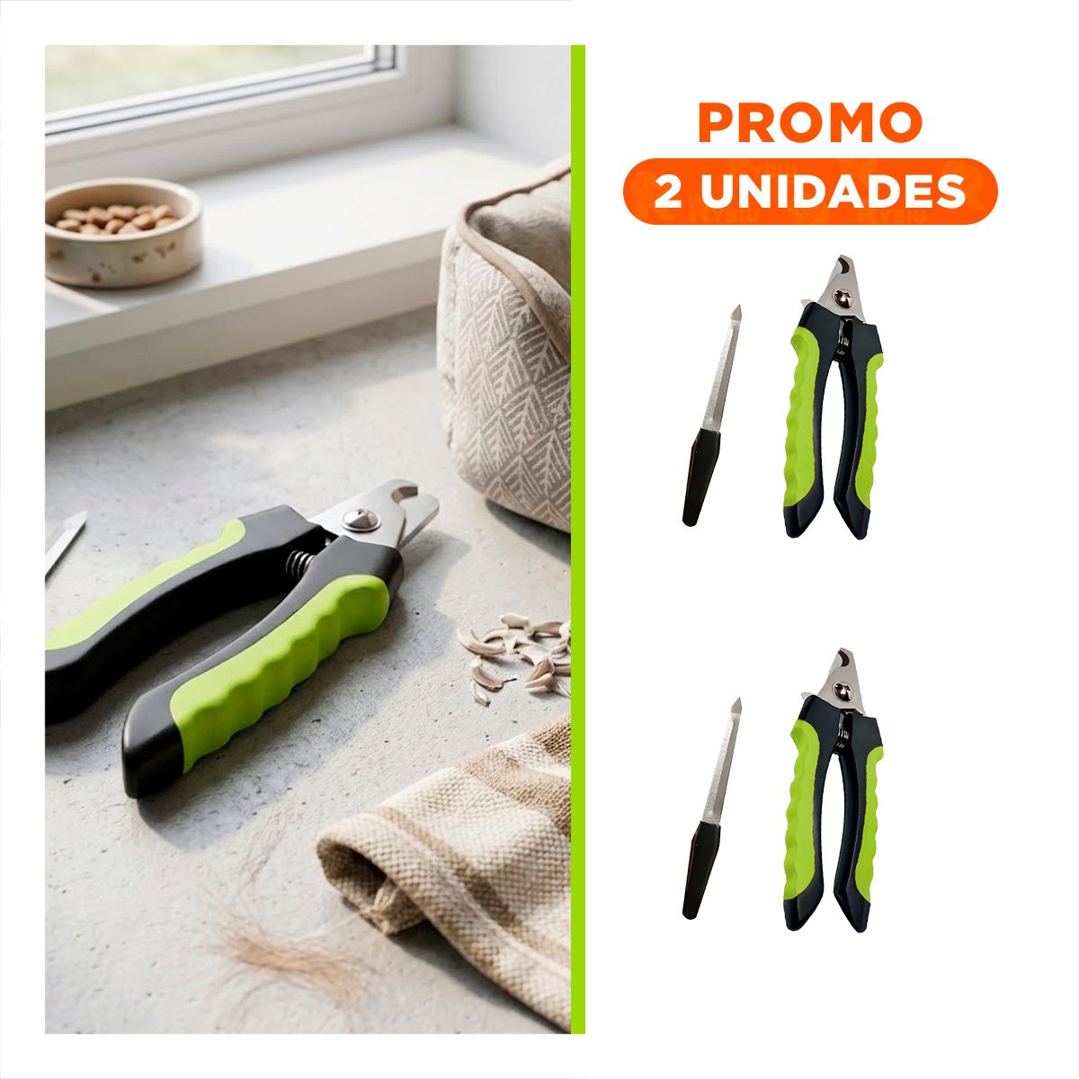 PACK2 ACCESORIO DE ASEO CON MANGO ERGONOMICO VERDE CON LIMA PARA USO - 1