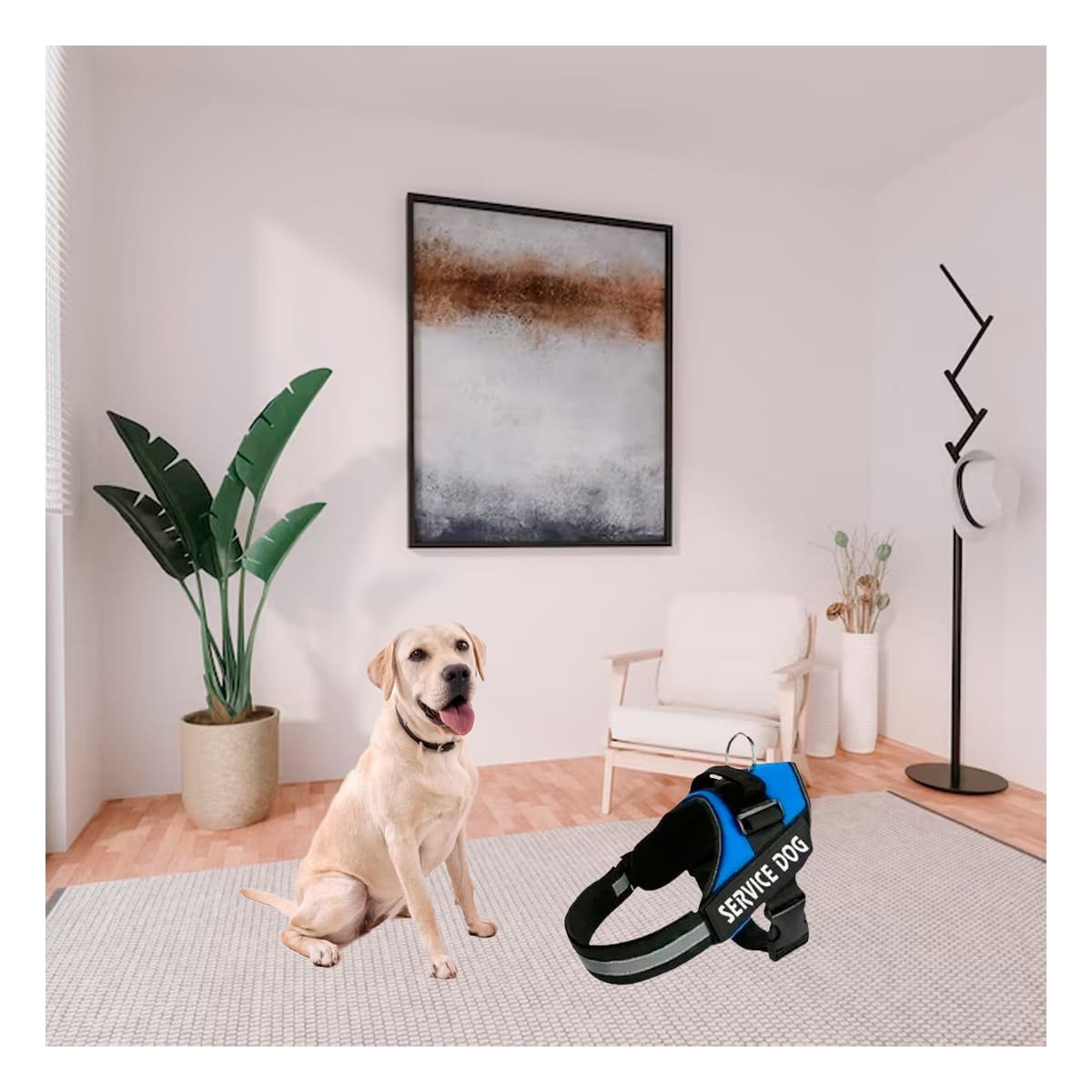 PACK2 CHALECO CANINO SERVICE DOG TALLA S AZUL PARA MASCOTA DE APOYO Y+PAPEL REGALO - 2