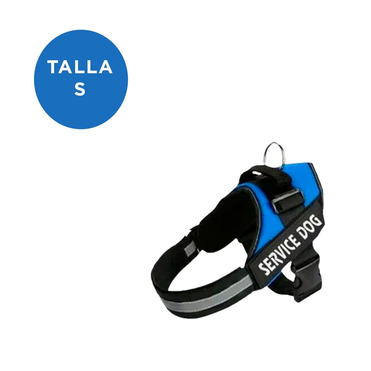 PACK2 CHALECO CANINO SERVICE DOG TALLA S AZUL PARA MASCOTA DE APOYO Y+PAPEL REGALO - 4