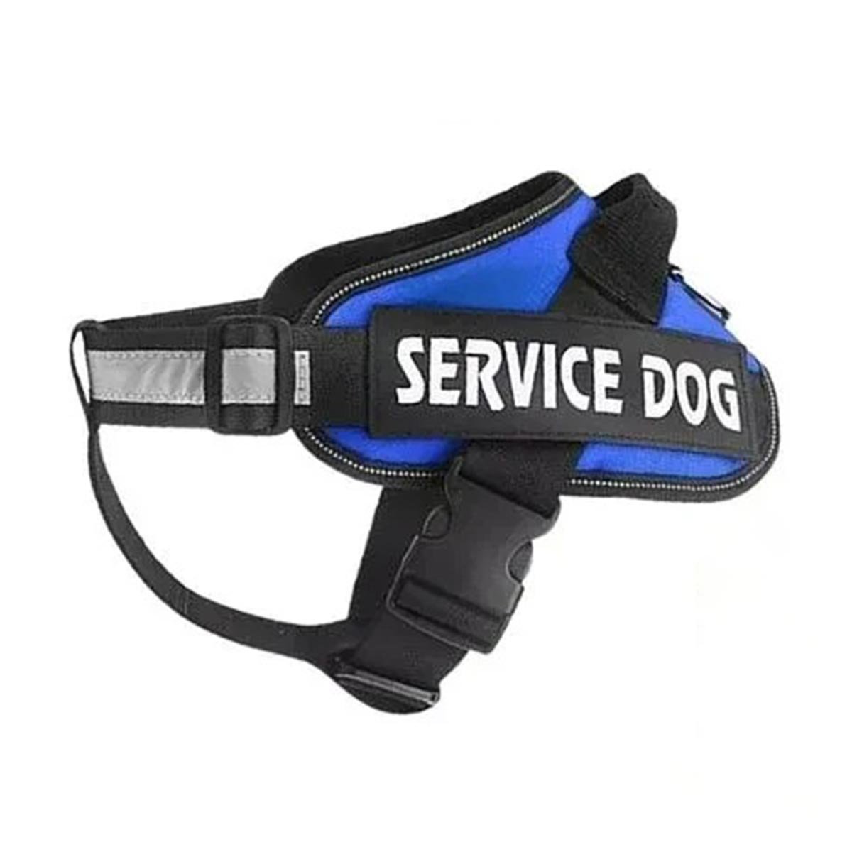 PACK6 CHALECO REFORZADO SERVICE DOG TALLA XXL AZUL TRABAJO DIARIO Y+REGALO STICKER - 2