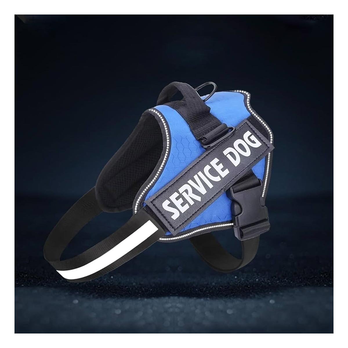 PACK6 CHALECO REFORZADO SERVICE DOG TALLA XXL AZUL TRABAJO DIARIO Y+REGALO STICKER - 5