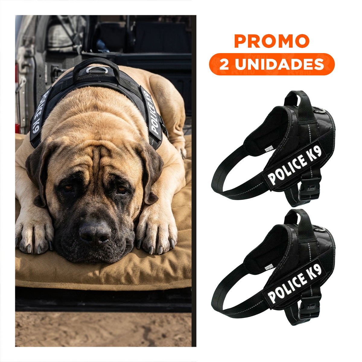 PACK2 ARNES REFORZADO SERVICE DOG TALLA XXL NEGRO USO CONSTANTE - 1