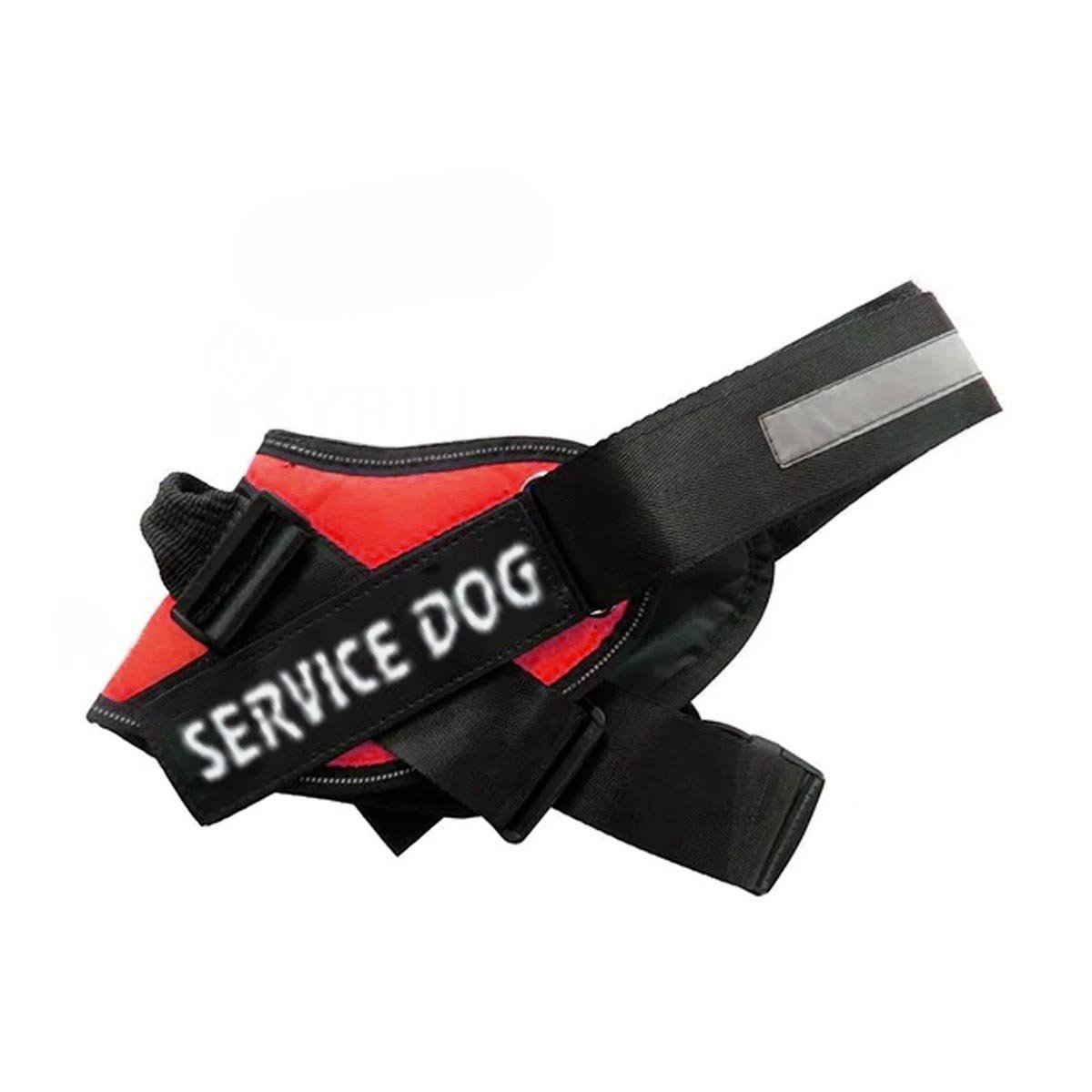 PACK4 CHALECO REFORZADO SERVICE DOG TALLA XL ROJO TRABAJO DIARIO Y+PAPEL REGALO - 3