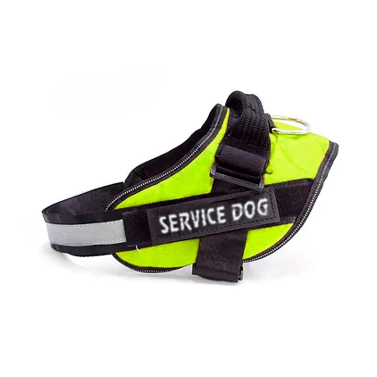 PACK2 PECHERA RESISTENTE SERVICE DOG TALLA XL VERDE ENTRENAMIENTO Y+REGALO STICKER - 2