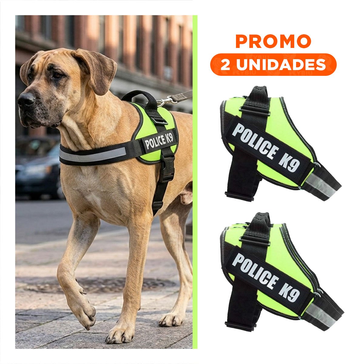 PACK2 ARNES REFORZADO SERVICE DOG TALLA XXL VERDE USO CONSTANTE - 1