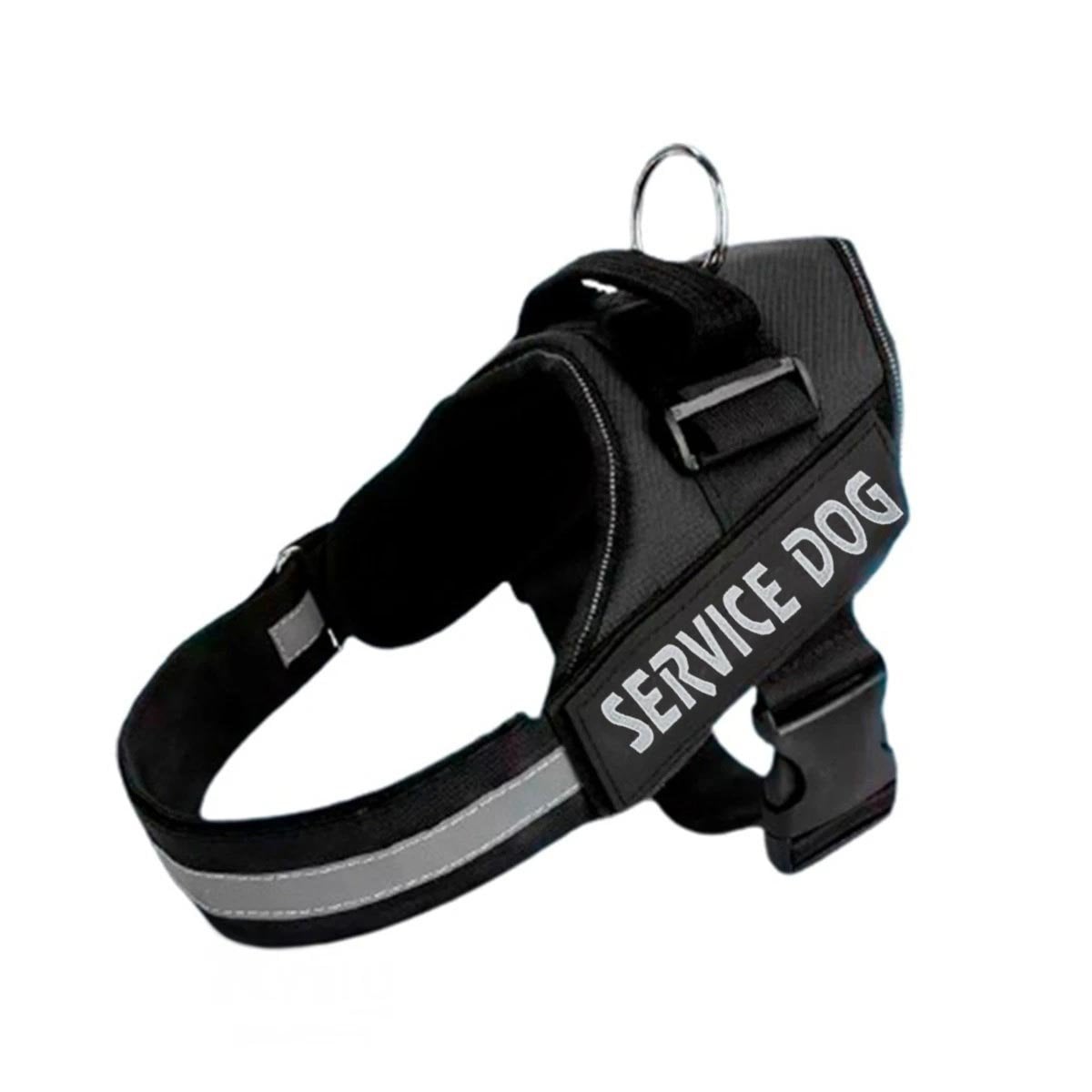 PACK4 EQUIPO AJUSTABLE SERVICE DOG TALLA XL NEGRO MASCOTA ACTIVA Y+PAPEL REGALO - 3
