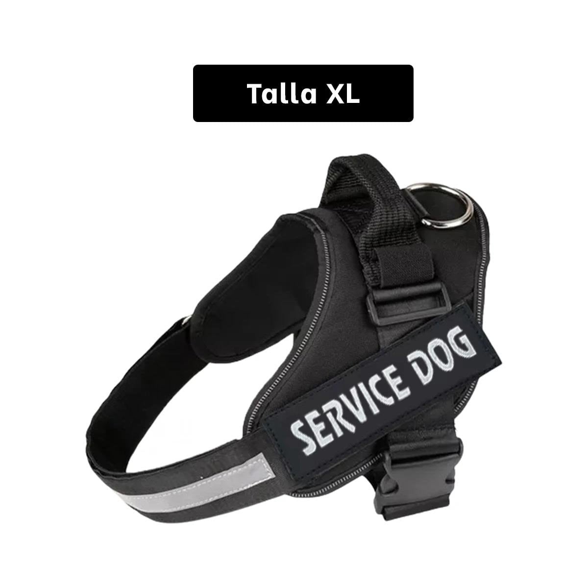 PACK4 EQUIPO AJUSTABLE SERVICE DOG TALLA XL NEGRO MASCOTA ACTIVA Y+PAPEL REGALO - 4
