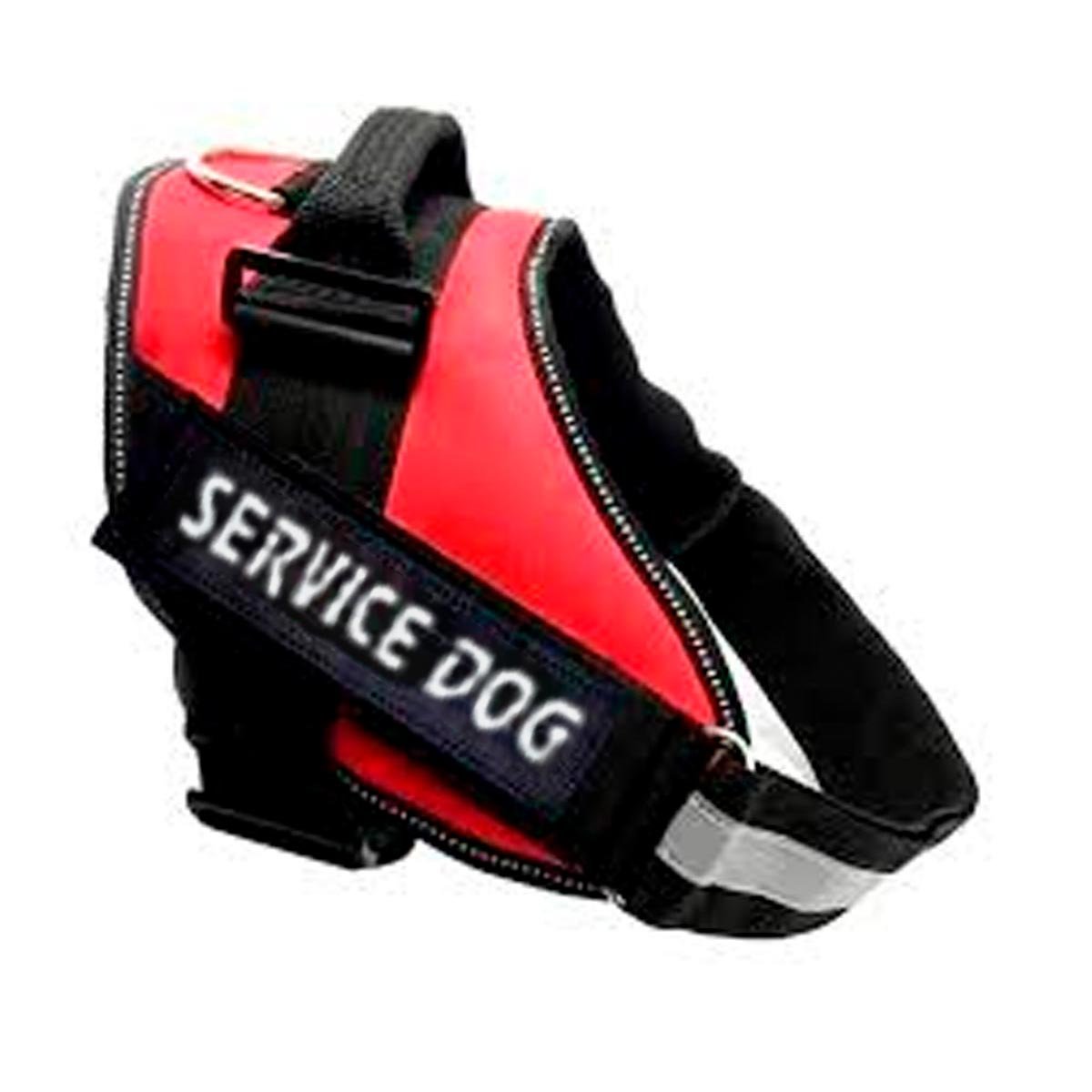 PACK6 CINTURON DE PASEO SERVICE DOG TALLA XL ROJO AJUSTE FIRME Y+REGALO STICKER - 2