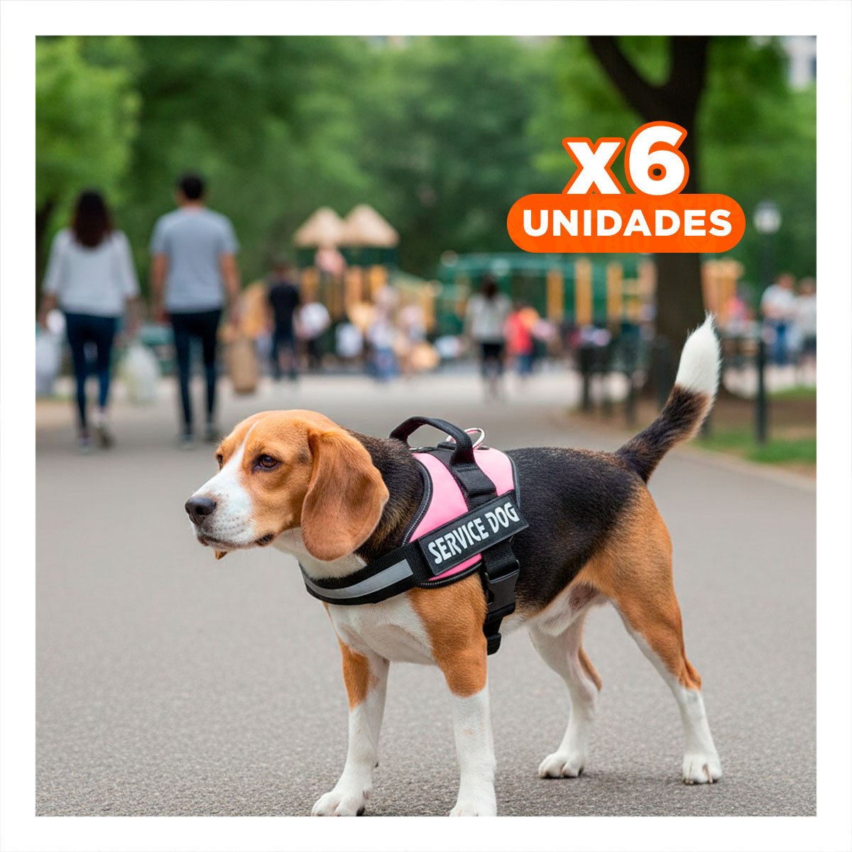 PACK6 CHALECO REFORZADO SERVICE DOG TALLA S ROSADO TRABAJO DIARIO Y+REGALO STICKER - 1