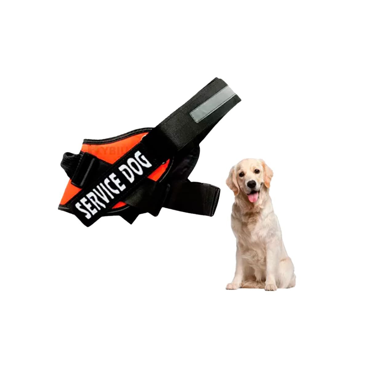 PACK2 PECHERA RESISTENTE SERVICE DOG TALLA S ANARANJADO ENTRENAMIENTO Y+REGALO STICKER - 2