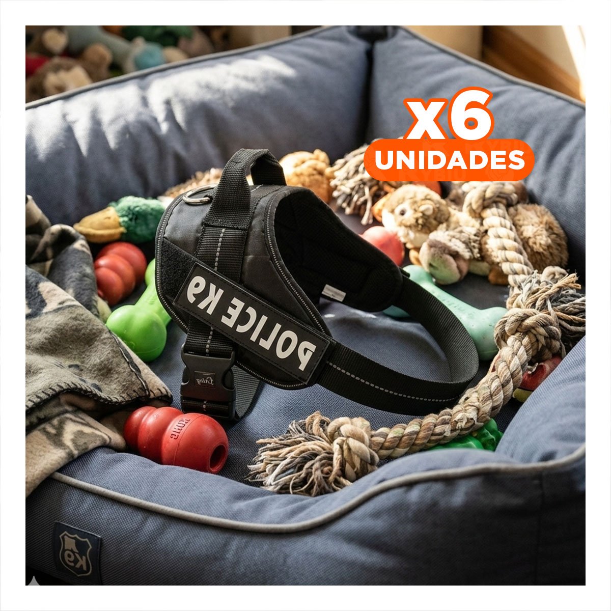 PACK6 CHALECO REFORZADO SERVICE DOG TALLA XXL NEGRO TRABAJO DIARIO Y+REGALO STICKER - 1