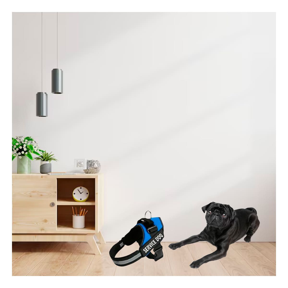PACK6 CHALECO REFORZADO SERVICE DOG TALLA S AZUL PARA TRABAJO DIARIO Y+REGALO STICKER - 5
