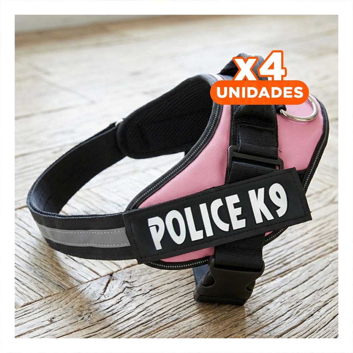 PACK4 CINTURON AJUSTABLE SERVICE DOG TALLA XXL ROSADO PARA PASEO - 1
