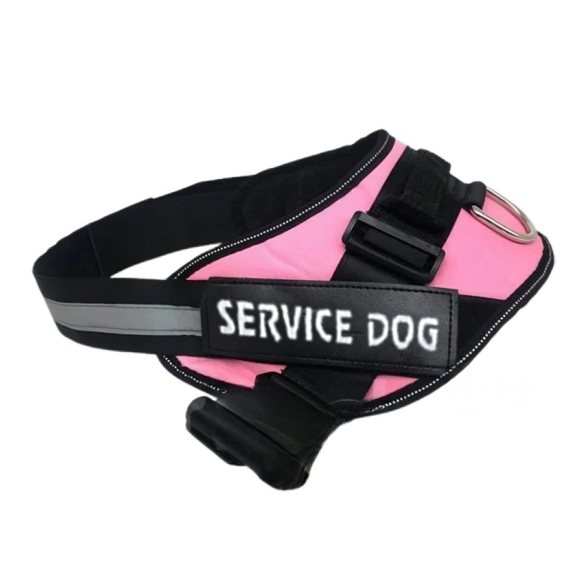 PACK2 EQUIPO DE SERVICIO SERVICE DOG TALLA XL ROSADO AJUSTE FIRME Y+REGALO STICKER - 2