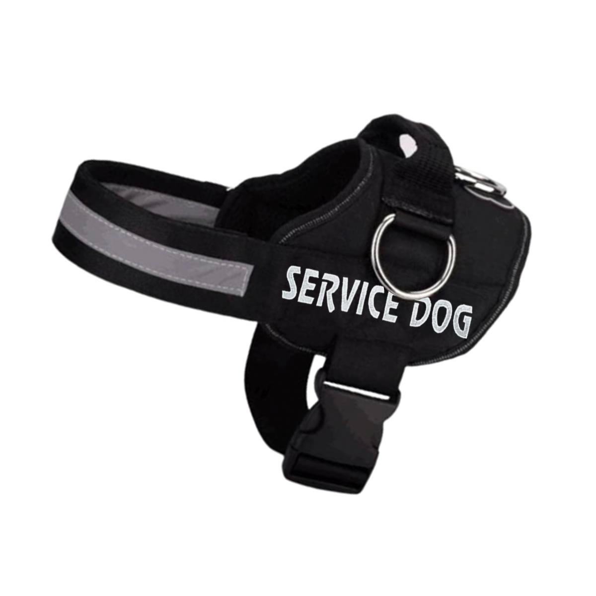 PACK6 CHALECO REFORZADO SERVICE DOG TALLA XL NEGRO TRABAJO DIARIO Y+REGALO STICKER - 2