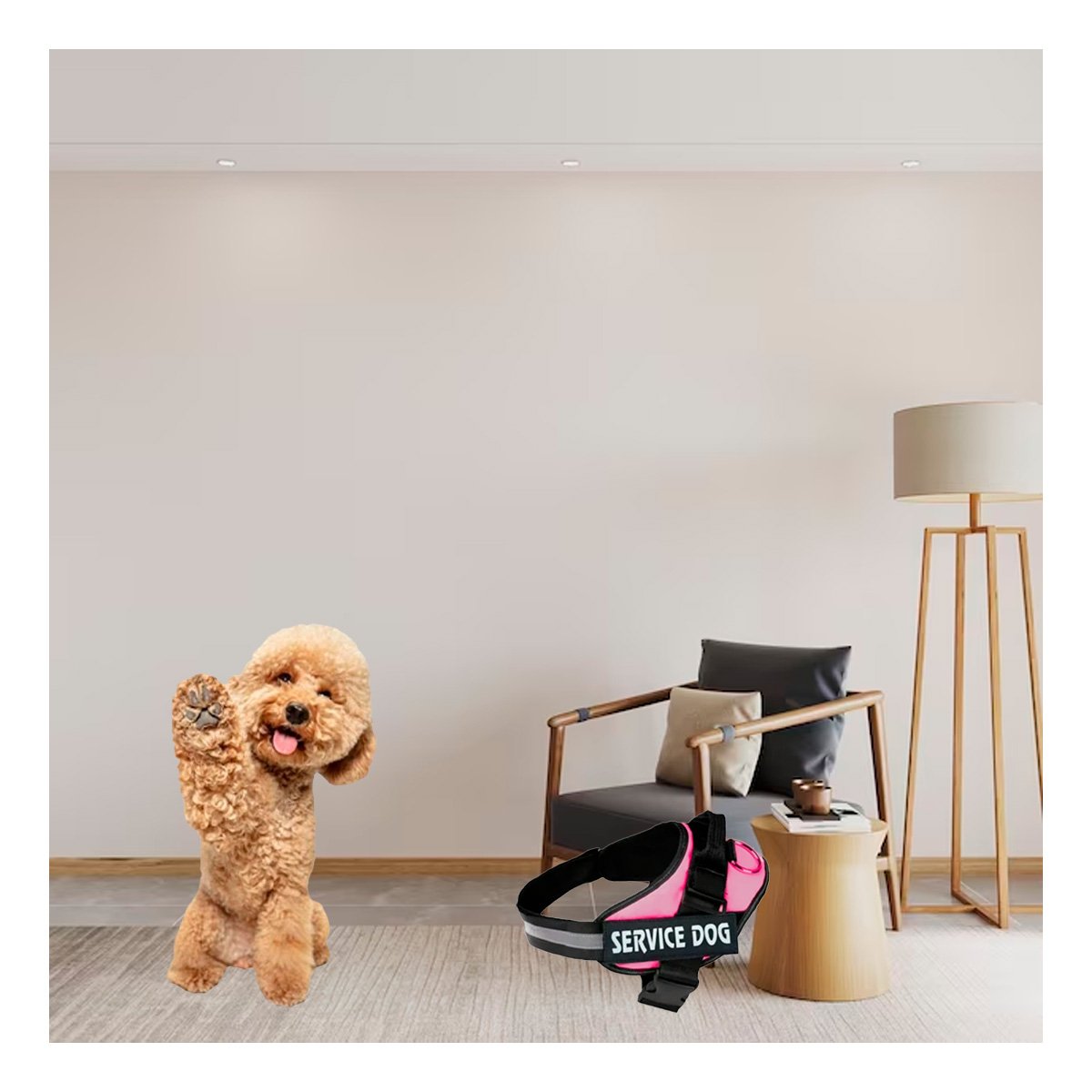 PACK2 CHALECO CANINO SERVICE DOG TALLA S ROSADO PARA APOYO Y+PAPEL REGALO - 2