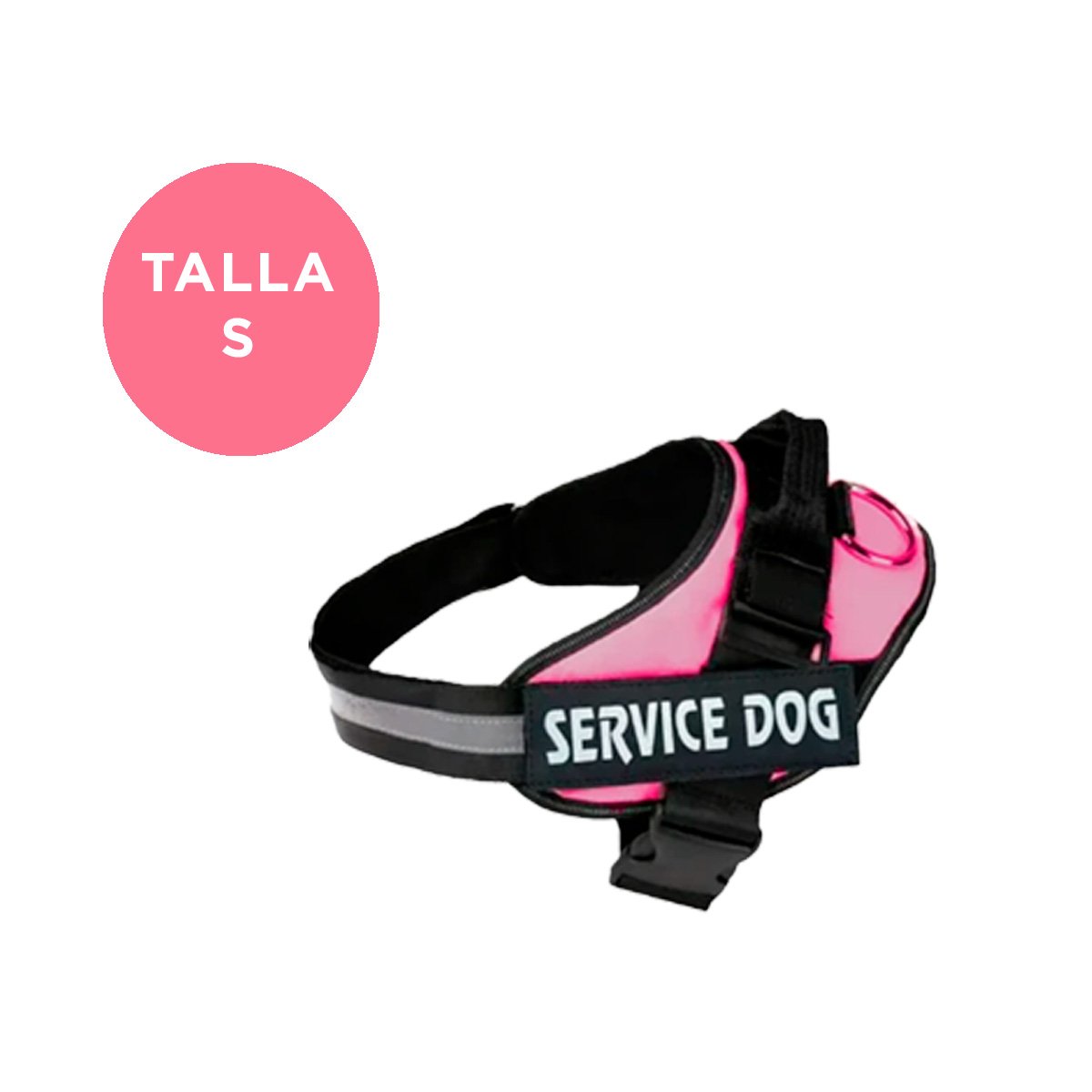 PACK2 CHALECO CANINO SERVICE DOG TALLA S ROSADO PARA APOYO Y+PAPEL REGALO - 4