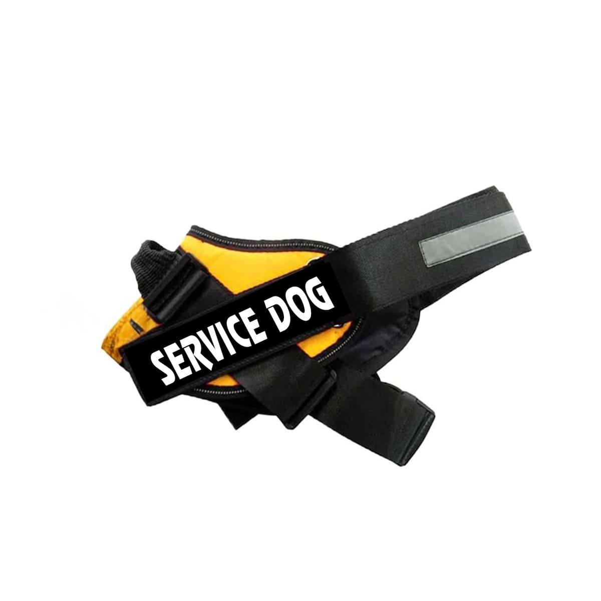 PACK6 CHALECO PECHERA SERVICE DOG TALLA S AMARILLO PARA CALLE Y+REGALO STICKER - 2