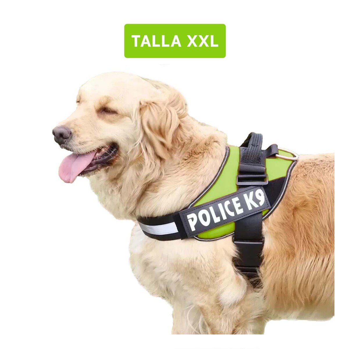 PACK6 CHALECO REFORZADO SERVICE DOG TALLA XXL VERDE TRABAJO DIARIO Y+REGALO STICKER - 4