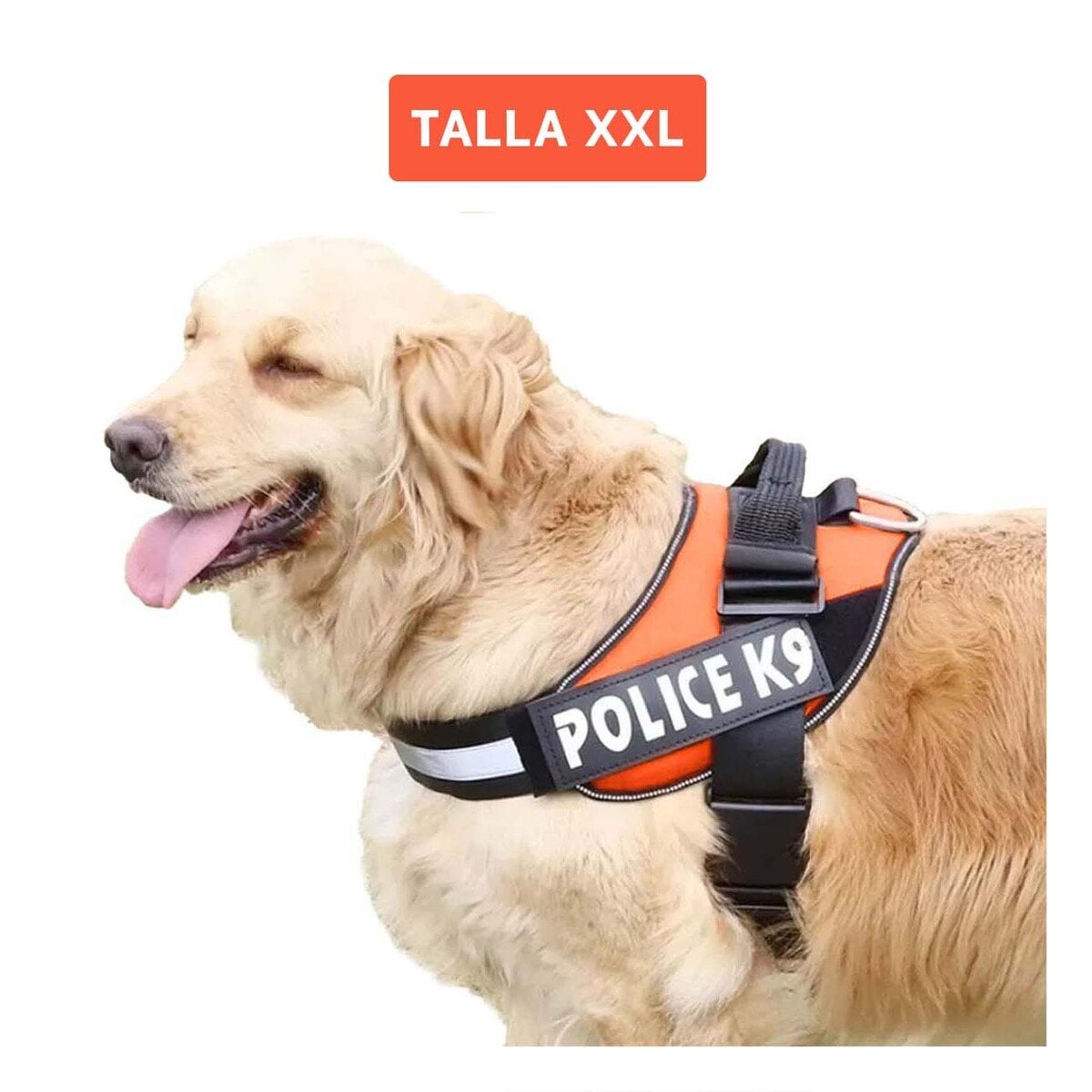 PACK2 PECHERA RESISTENTE SERVICE DOG TALLA XXL ANARANJADO ENTRENAMIENTO Y+REGALO STICKER - 4